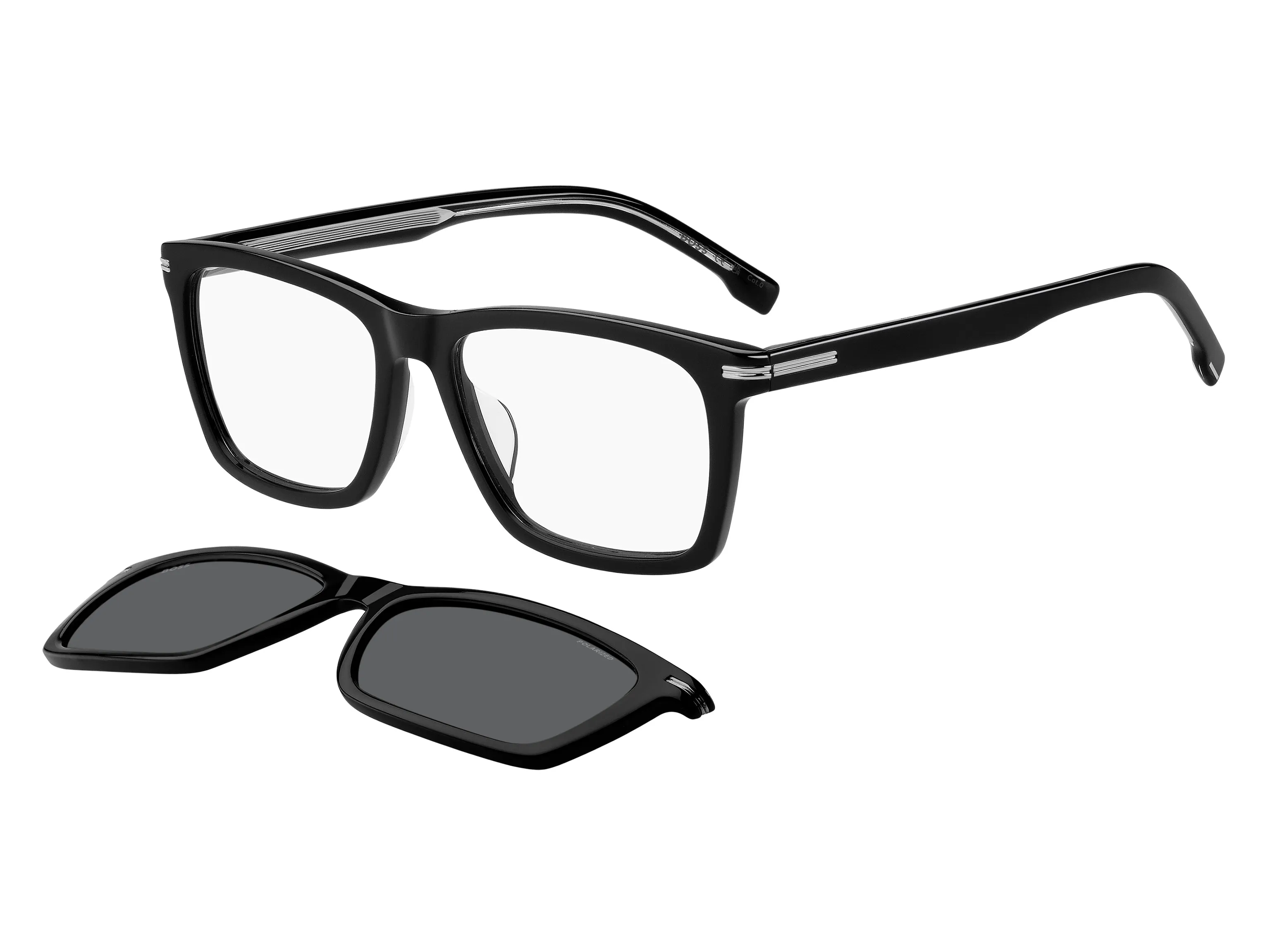 Hugo Boss BOSS 1726/G/CS 807/M9 Occhiali da sole Acetato Nero Grigio Squadrata Polarizzata - immagine 1
