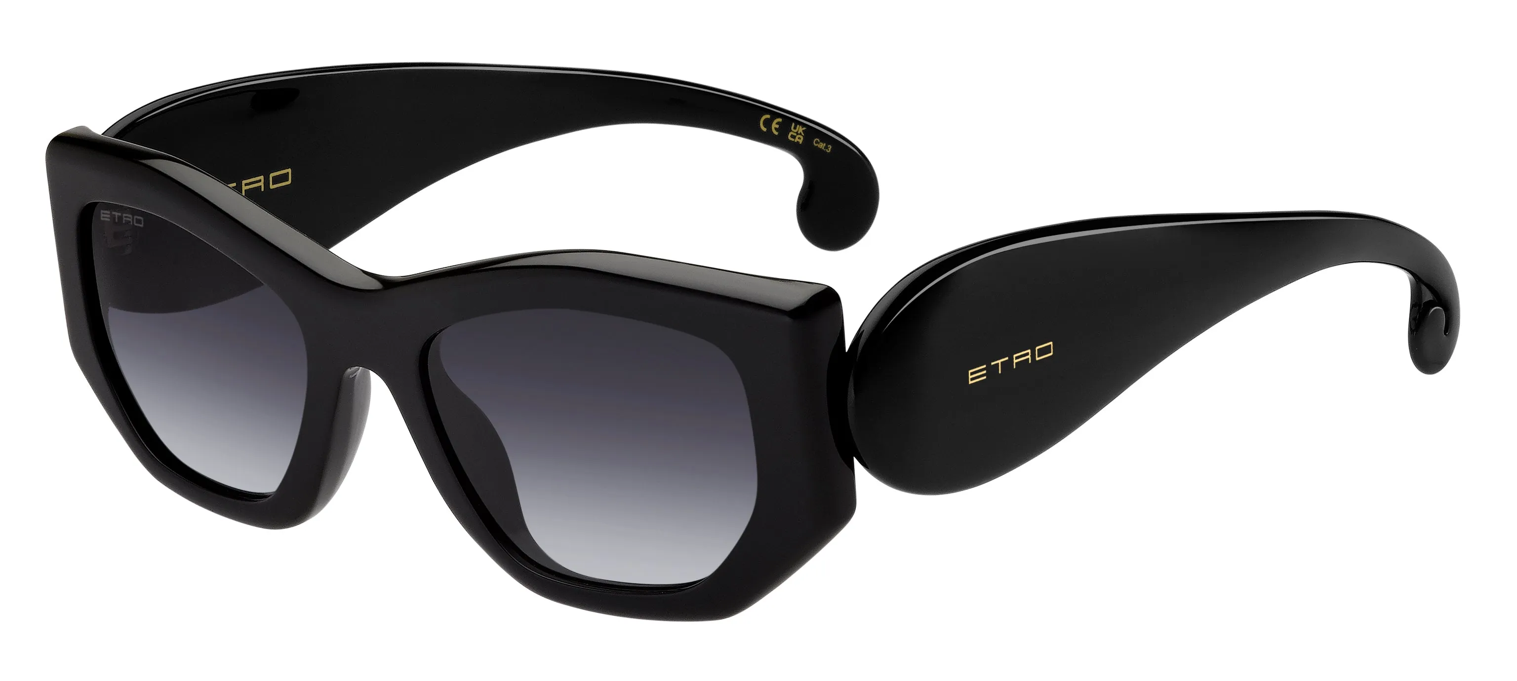ETRO ETROPAISLEY 807/9O Occhiali da sole Acetato Nero Grigio Squadrata Normale Sfumato - immagine 1
