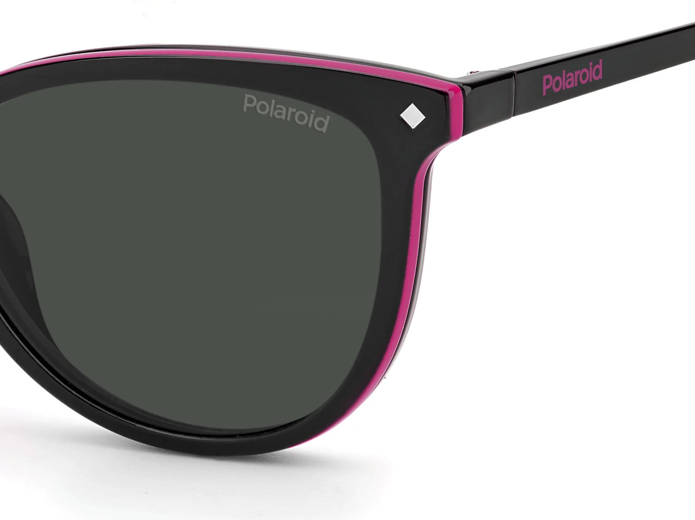 Polaroid PLD 6138/CS 807/M9 Occhiali da sole Plastica Nero Grigio Cat Eye Clip-on - immagine 4