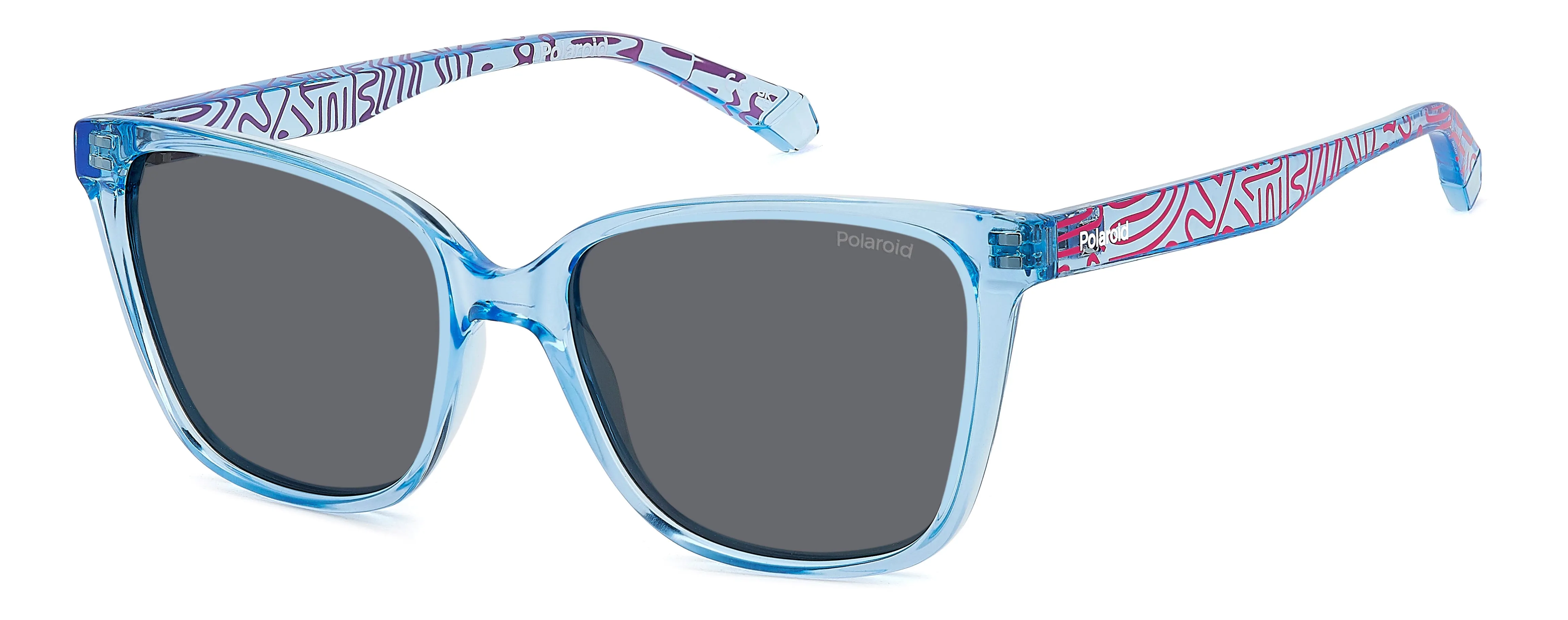 Polaroid Junior Polaroid PLD 8062/S MVU/M9 Occhiali da sole bambino Policarbonato Azzurro Grigio Squadrata Polarizzata - immagine 1