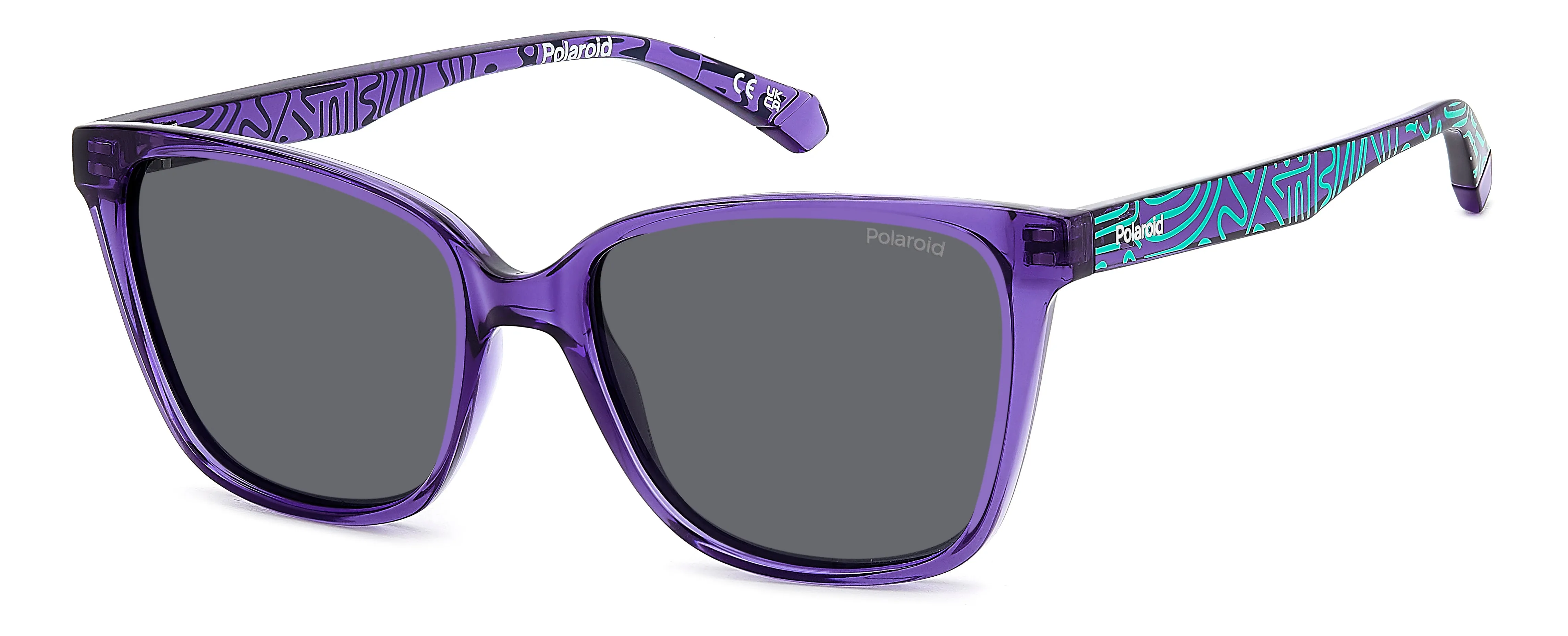 Polaroid Junior Polaroid PLD 8062/S B3V/M9 Occhiali da sole bambino Policarbonato Viola Grigio Squadrata Polarizzata - immagine 1