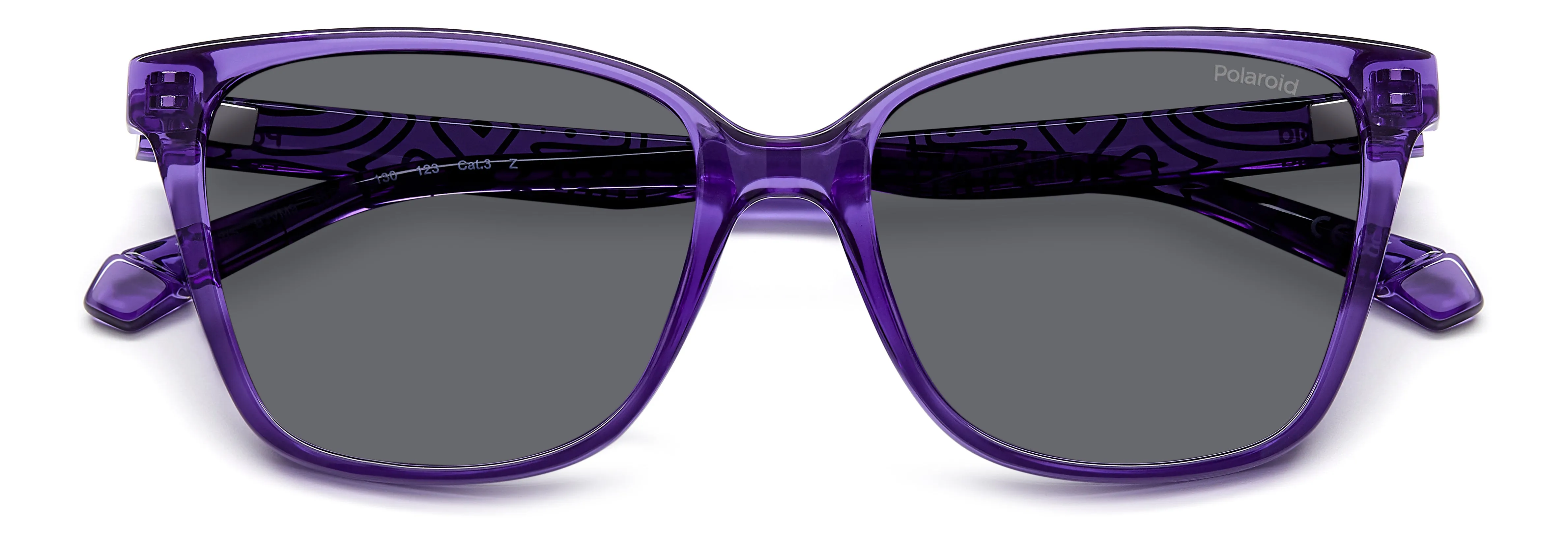Polaroid Junior Polaroid PLD 8062/S B3V/M9 Occhiali da sole bambino Policarbonato Viola Grigio Squadrata Polarizzata - immagine 3
