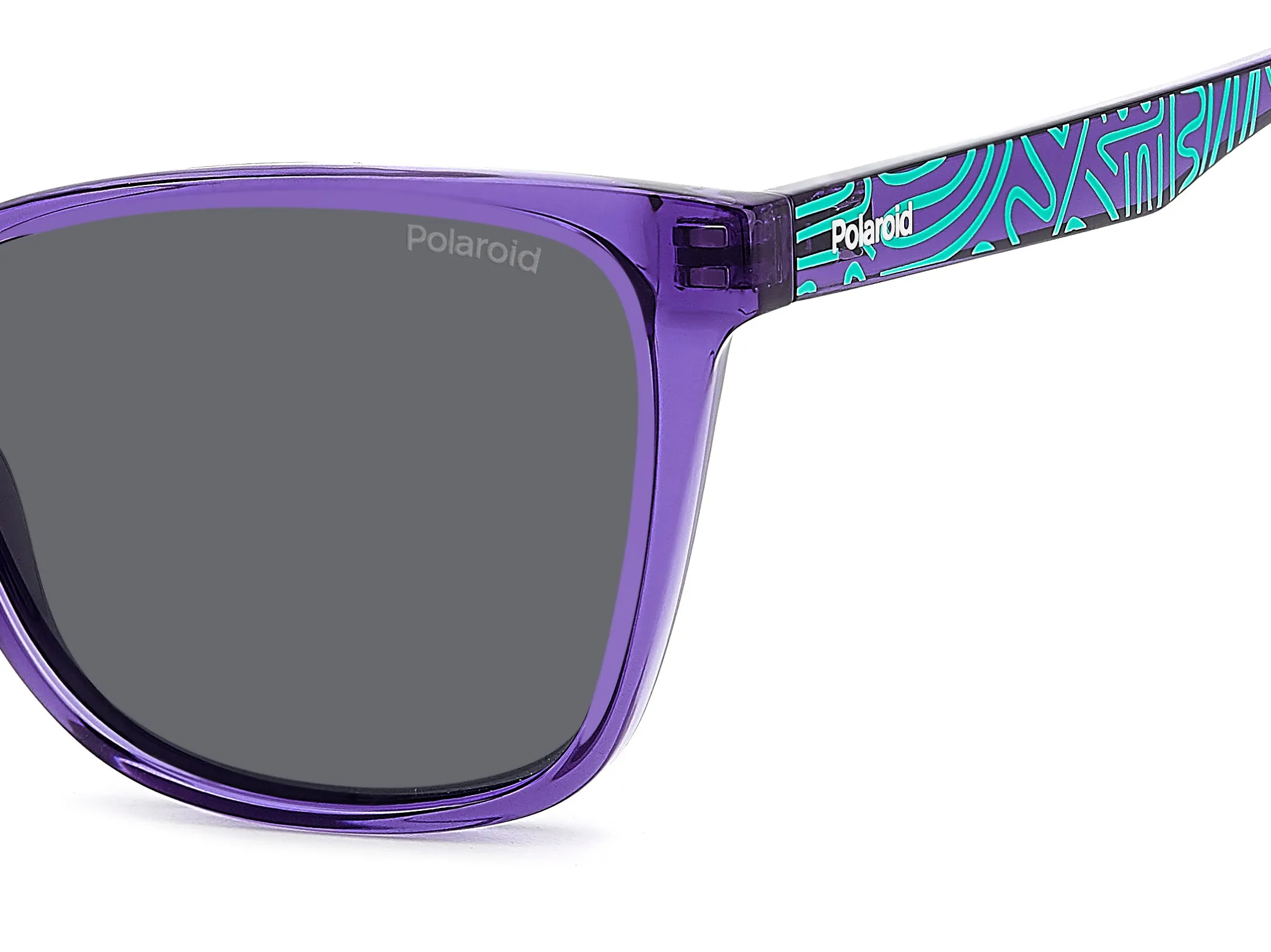 Polaroid Junior Polaroid PLD 8062/S B3V/M9 Occhiali da sole bambino Policarbonato Viola Grigio Squadrata Polarizzata - immagine 4