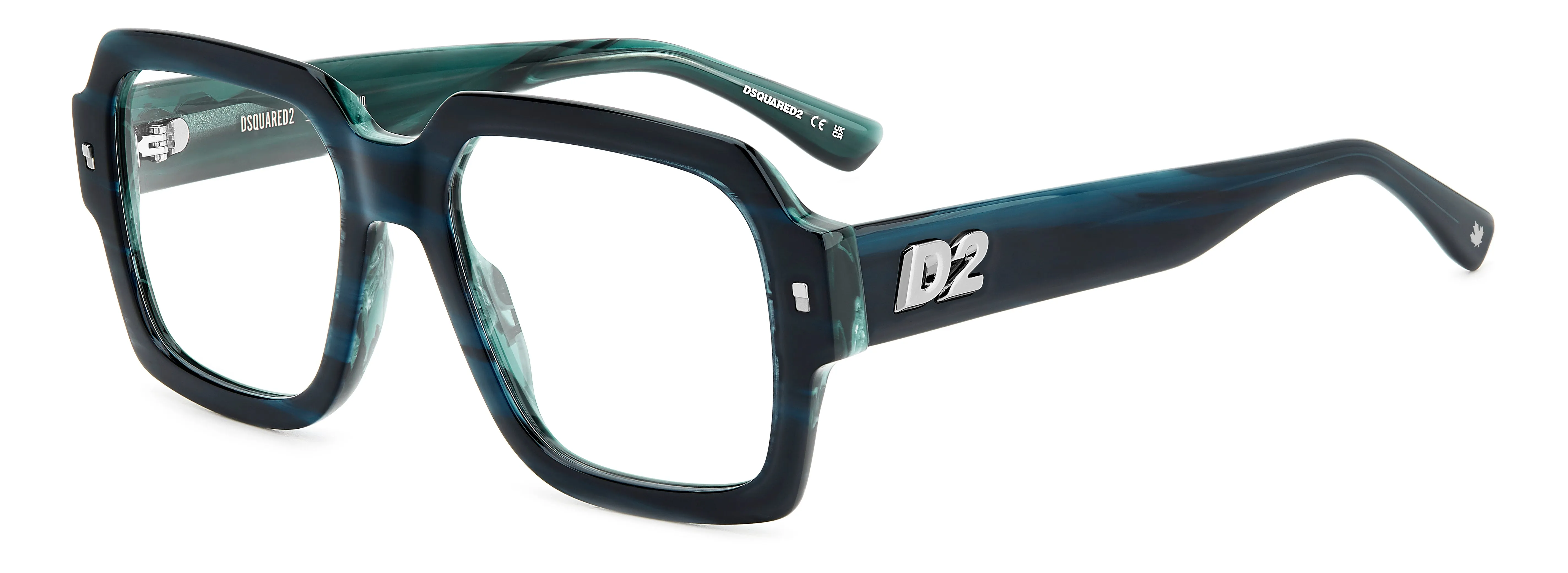Dsquared2 D2 0148 ZI9 Montature da vista Acetato Verde Squadrata Normale - immagine 1