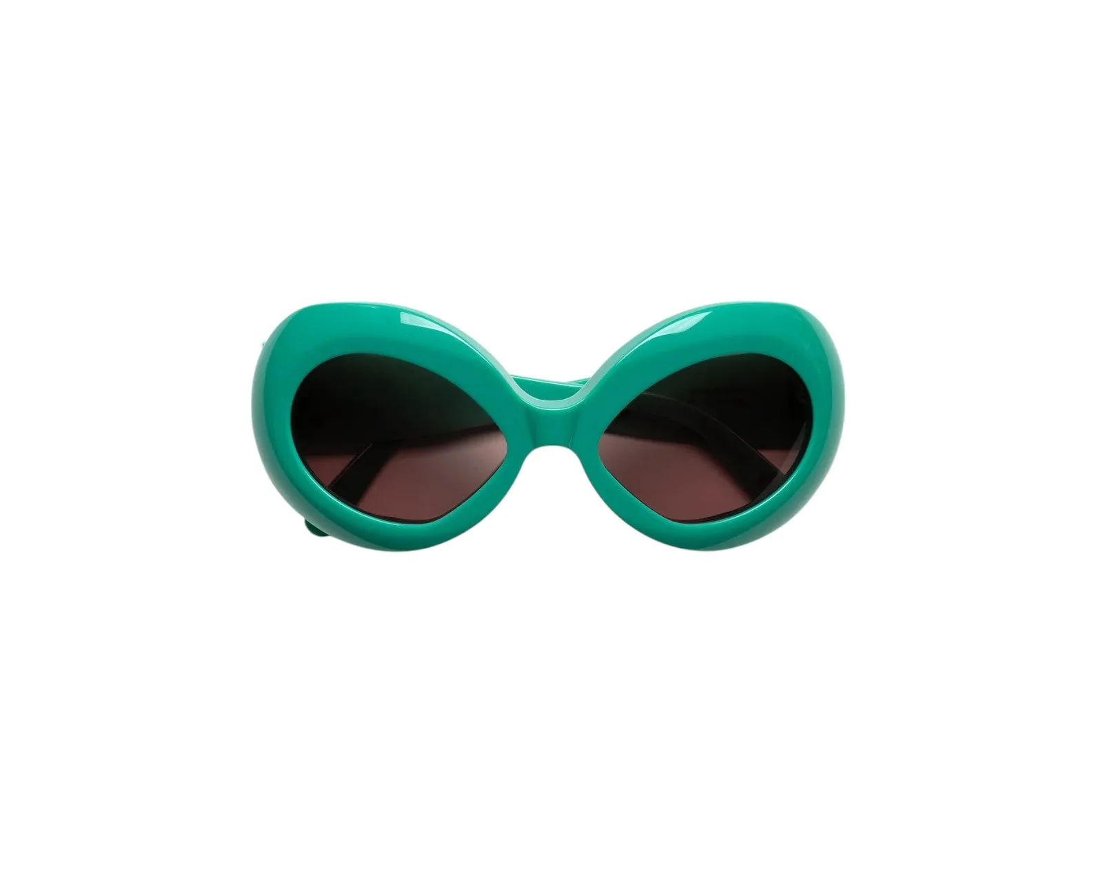 Marni 40F Lake Of Fire Teal Occhiali da sole Acetato Verde Marrone Oversize Normale - immagine 2