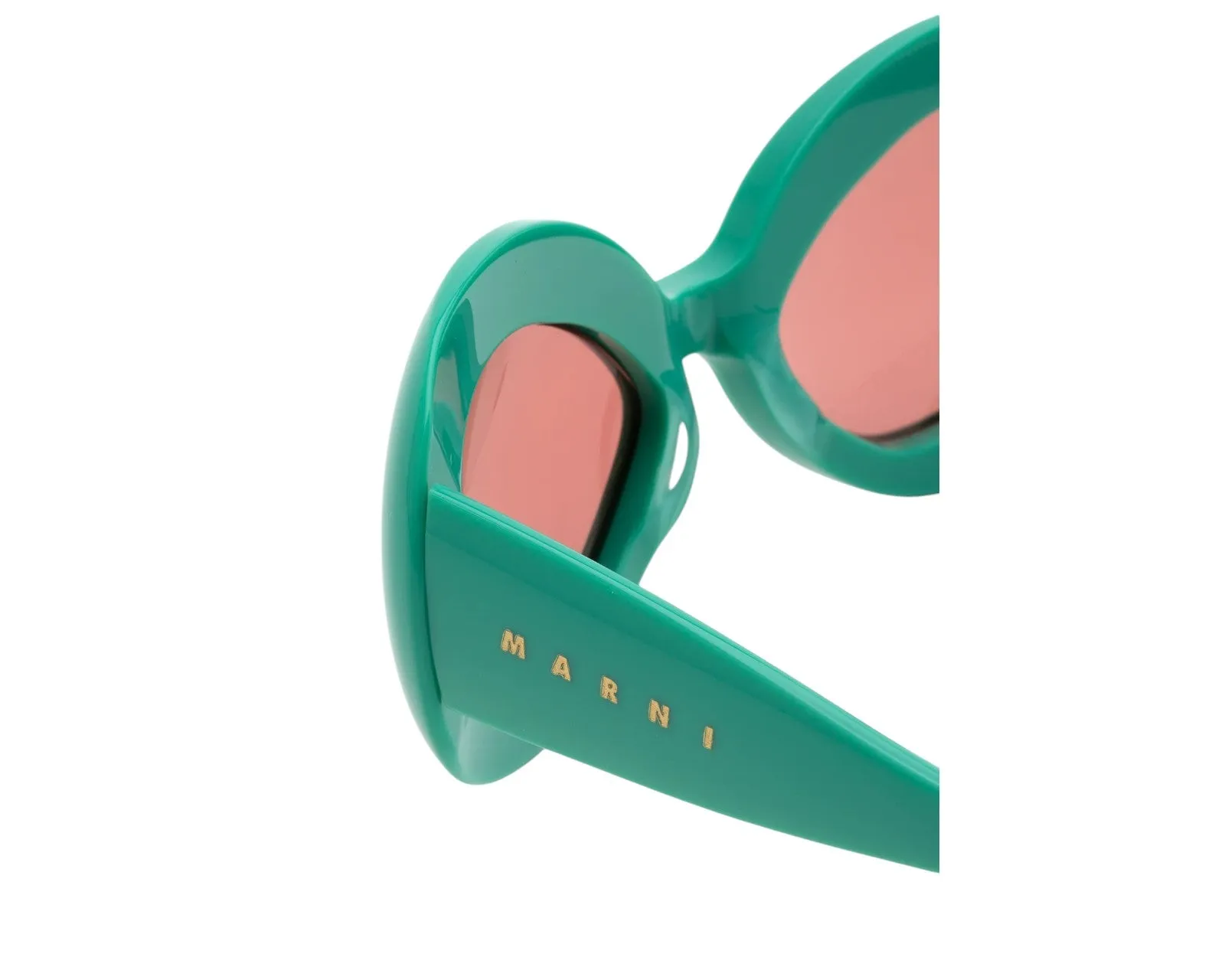 Marni 40F Lake Of Fire Teal Occhiali da sole Acetato Verde Marrone Oversize Normale - immagine 3