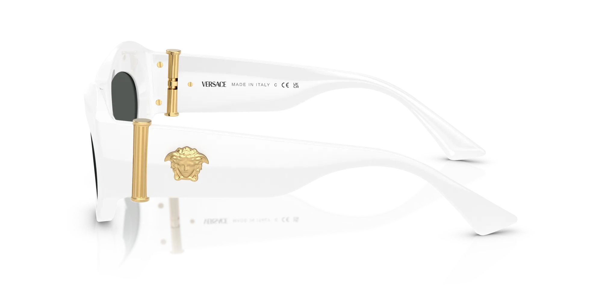 Versace VE4477U 545987 Occhiali da sole Acetato Bianco Geometrica Normale - immagine 4