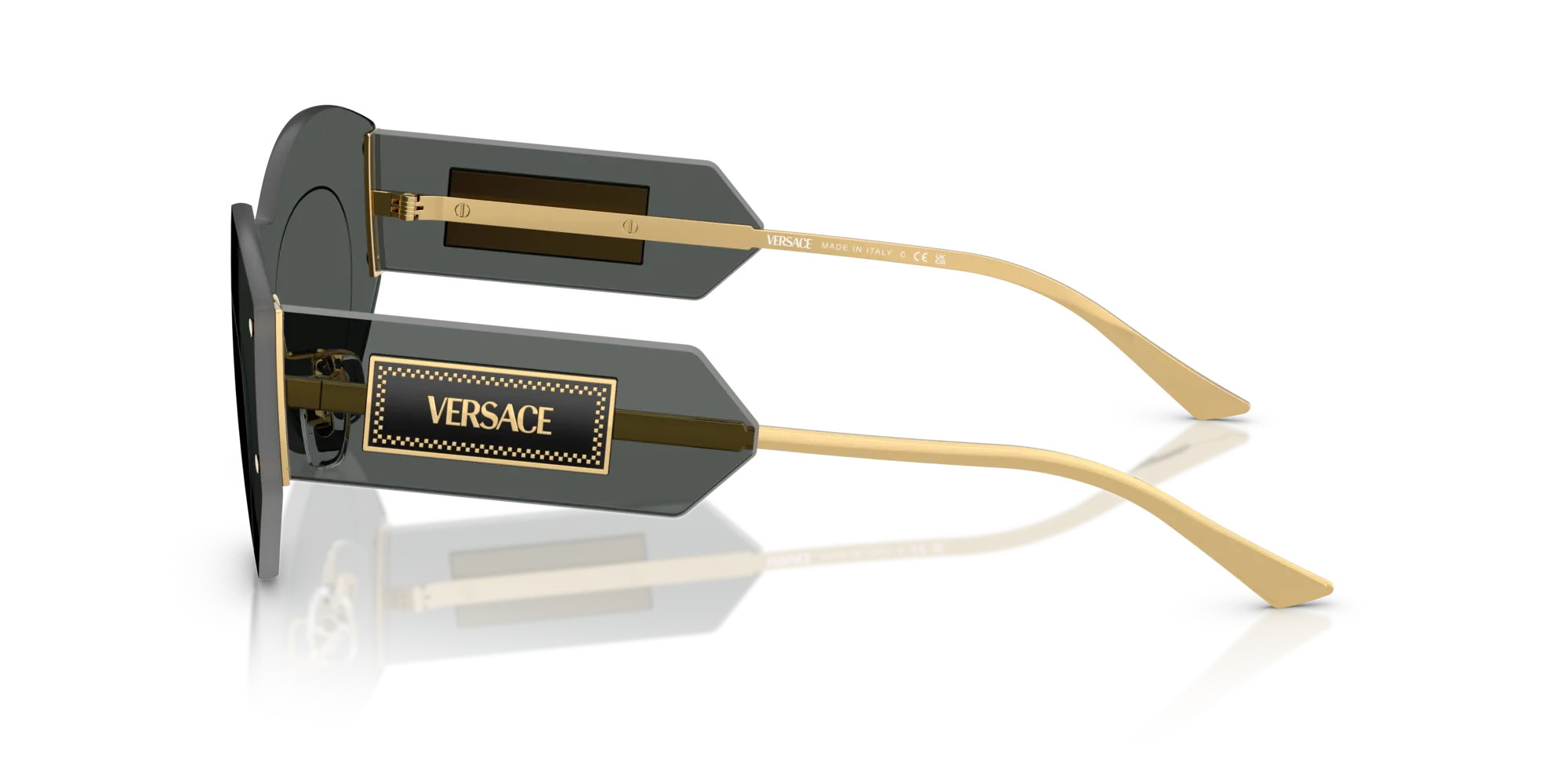 Versace VE2276 100287 Occhiali da sole Metallo Grigio Grigio Geometrica Normale - immagine 4