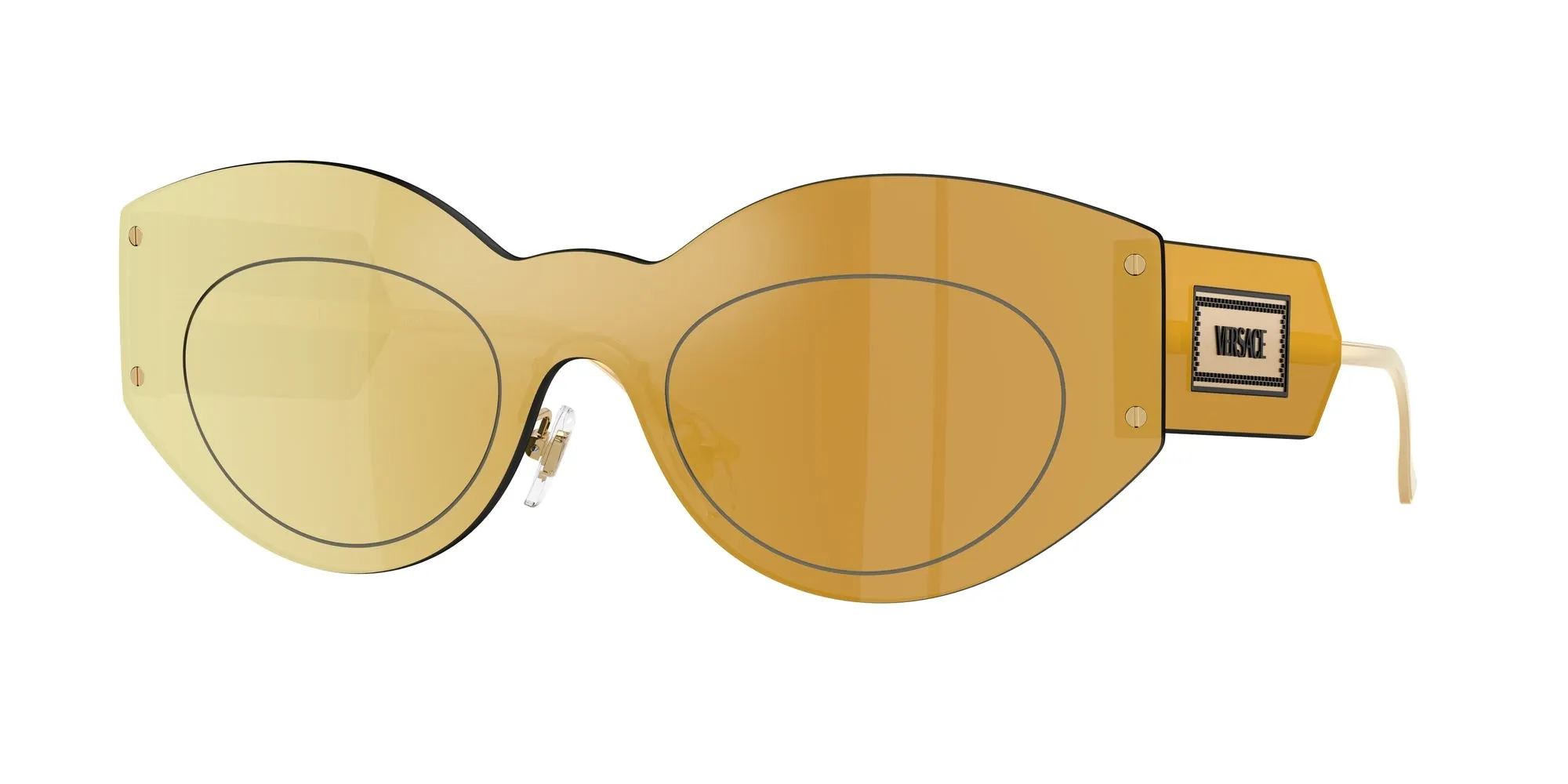Versace VE2276 10027P Occhiali da sole Metallo Marrone Marrone Geometrica Specchiate - immagine 1