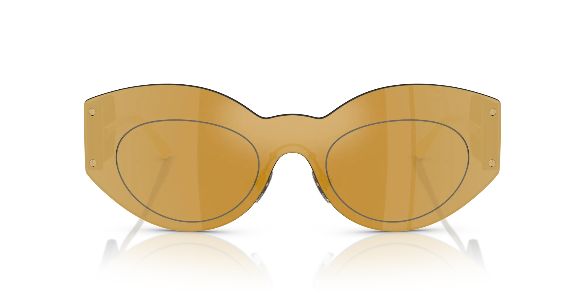 Versace VE2276 10027P Occhiali da sole Metallo Marrone Marrone Geometrica Specchiate - immagine 3