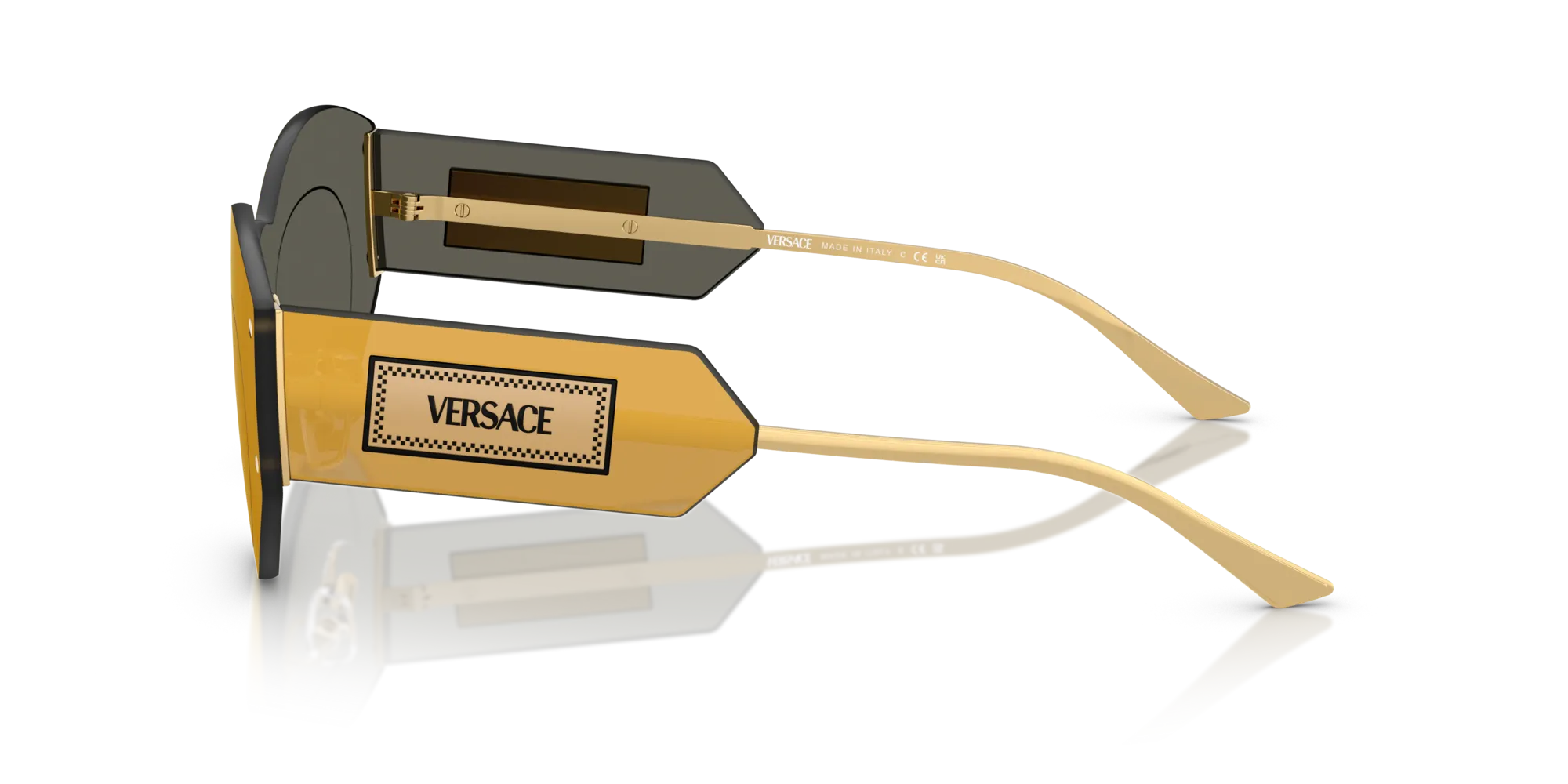 Versace VE2276 10027P Occhiali da sole Metallo Marrone Marrone Geometrica Specchiate - immagine 4