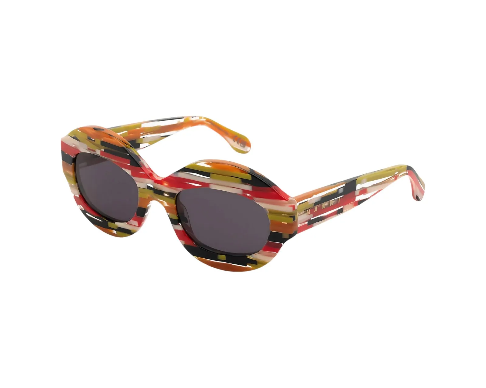 Marni VJU Ik Kil Cenote Spacey Stripey Occhiali da sole Acetato Multi-colore Grigio Oversize Normale - immagine 1