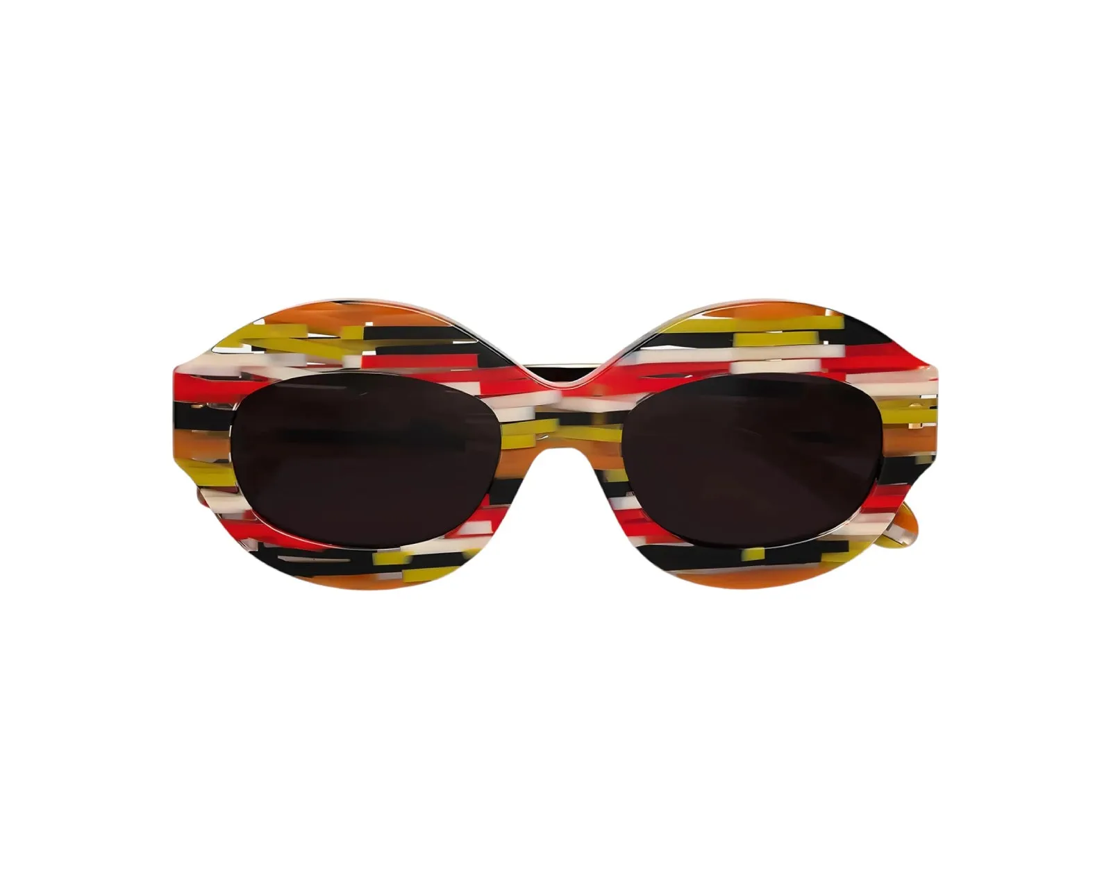 Marni VJU Ik Kil Cenote Spacey Stripey Occhiali da sole Acetato Multi-colore Grigio Oversize Normale - immagine 2