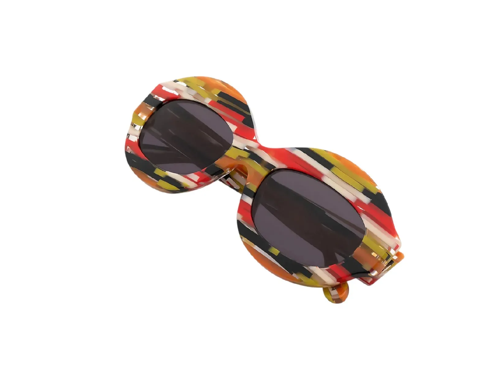 Marni VJU Ik Kil Cenote Spacey Stripey Occhiali da sole Acetato Multi-colore Grigio Oversize Normale - immagine 3