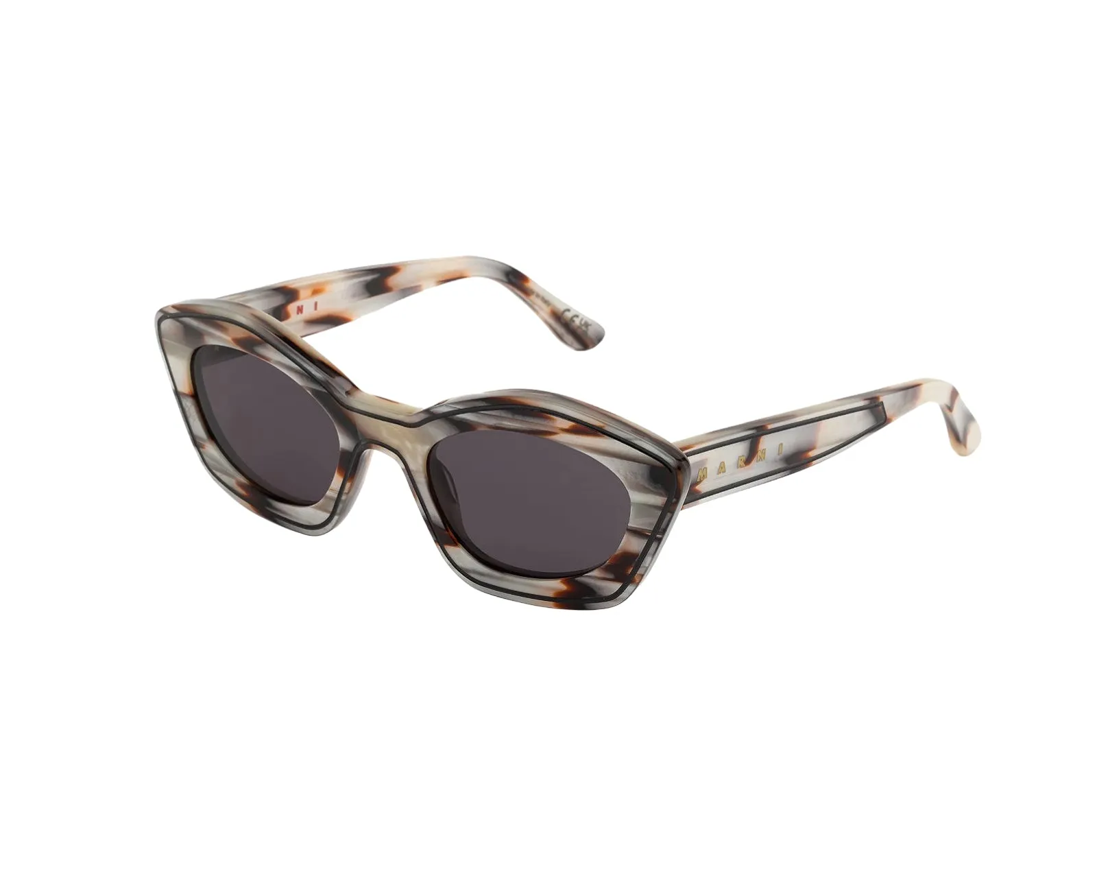 Marni QUO Kea Island Starshell Occhiali da sole Acetato Multi-colore Grigio Cat Eye Normale - immagine 1