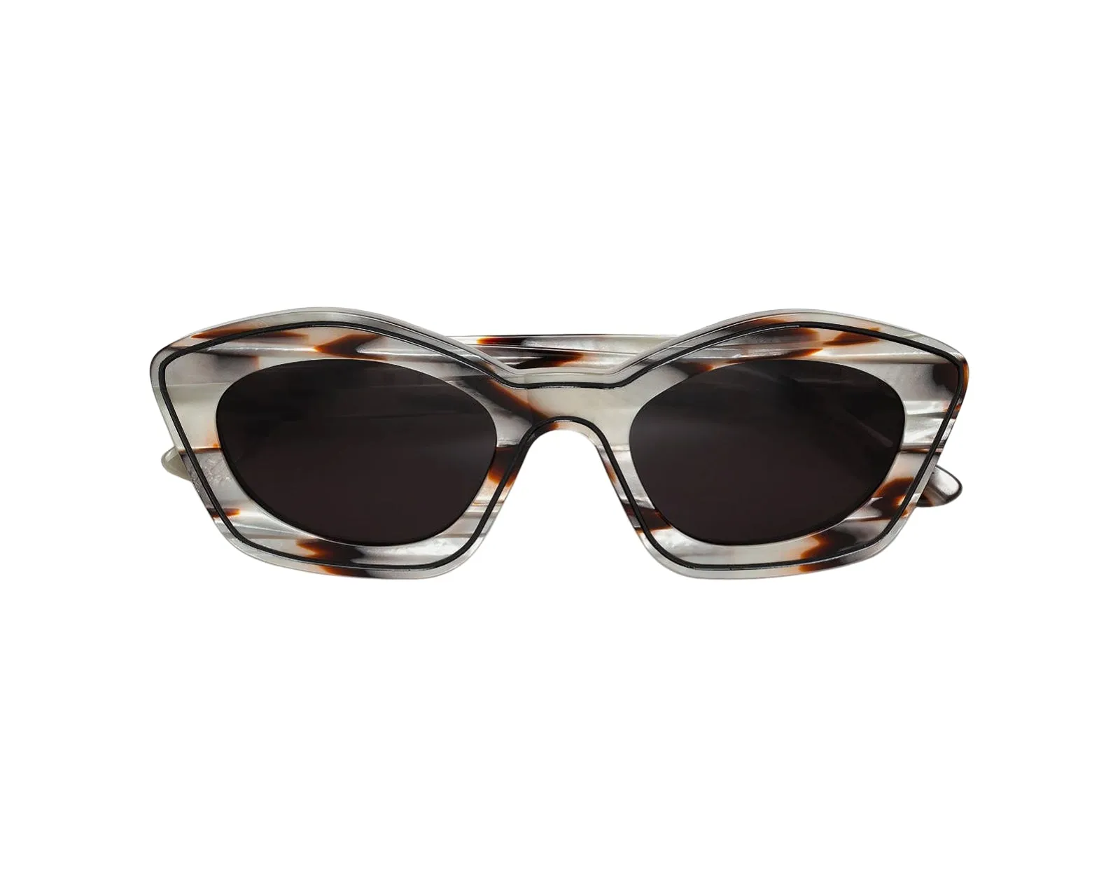 Marni QUO Kea Island Starshell Occhiali da sole Acetato Multi-colore Grigio Cat Eye Normale - immagine 2