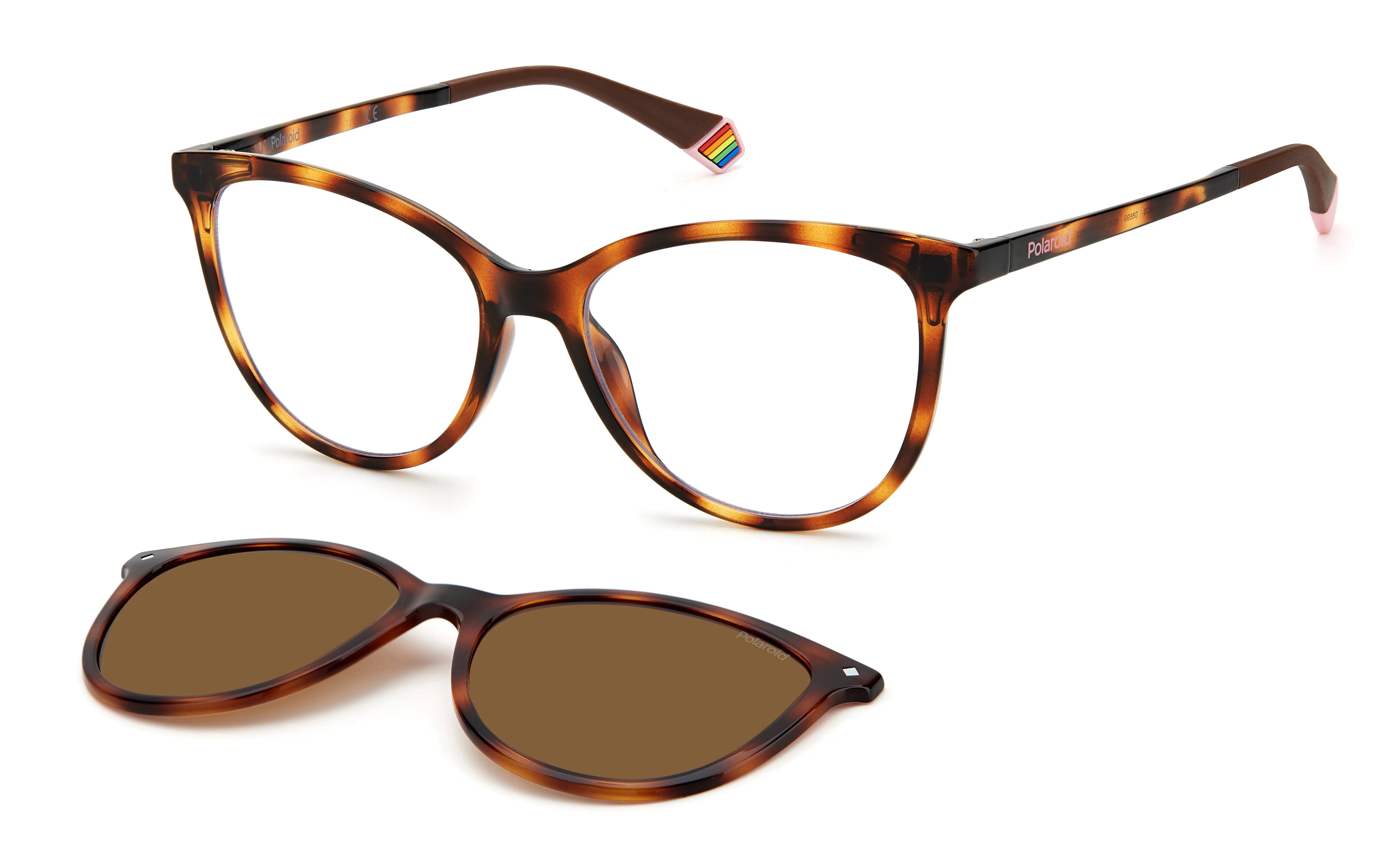 Polaroid PLD 6138/CS 086/SP Occhiali da sole Plastica Havana Marrone Cat Eye Clip-on - immagine 1