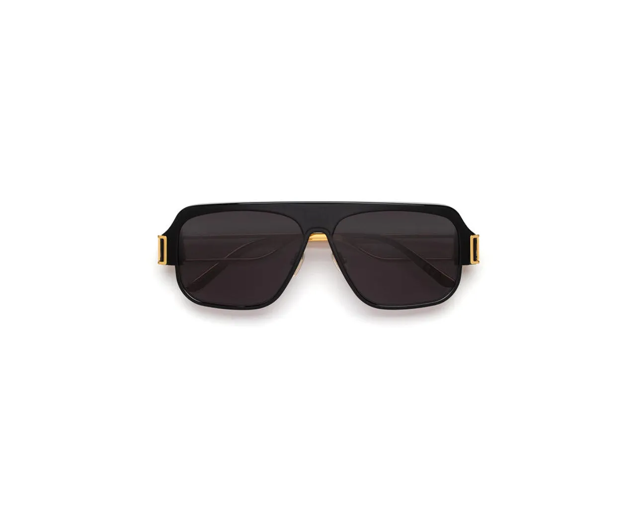 Marni FMZ Burullus Black Gold Occhiali da sole Acetato Nero Grigio Squadrata Normale - immagine 2