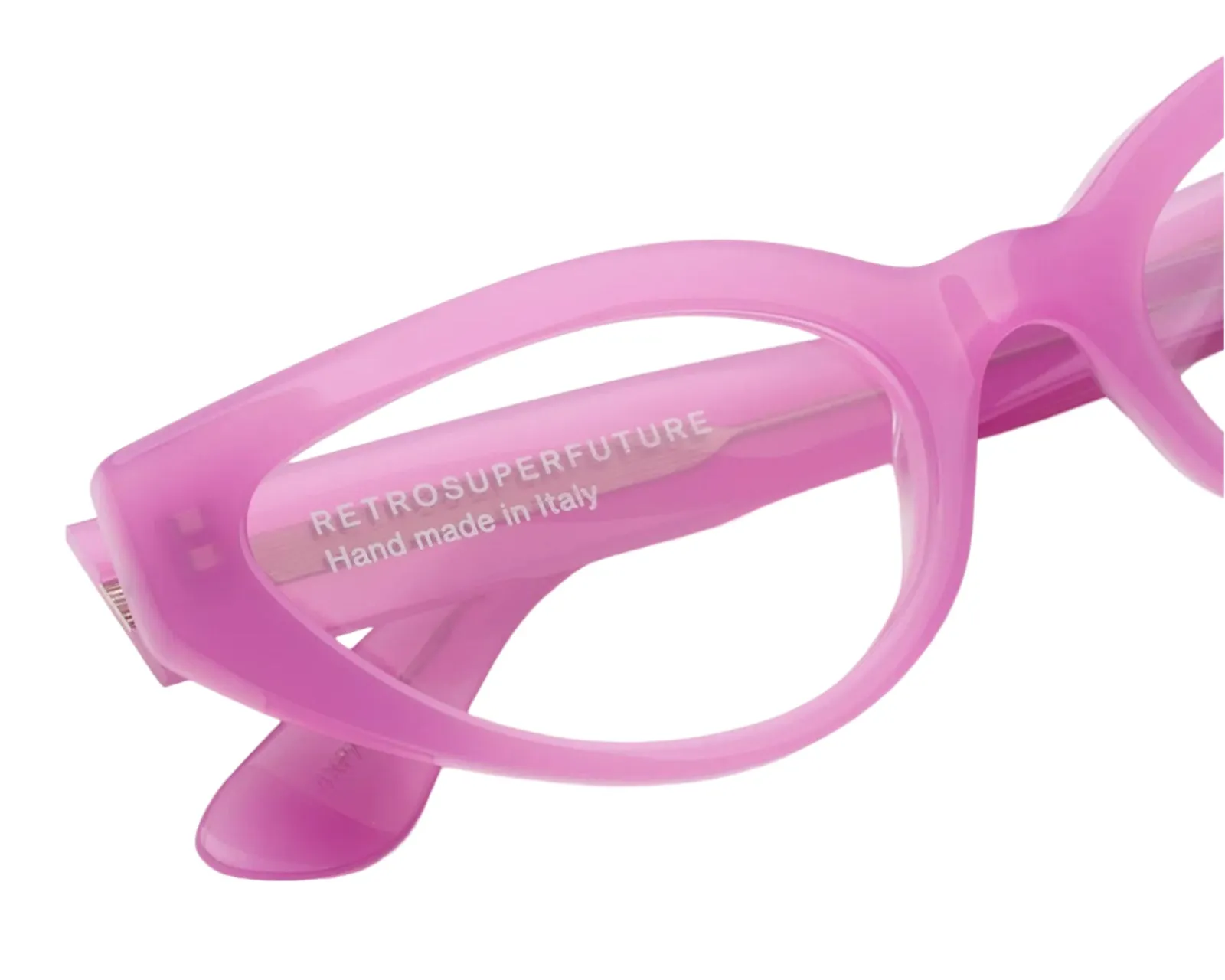 Retrosuperfuture 4XP NUMERO 124 PINK Montature da vista Acetato Rosa Cat Eye - immagine 3