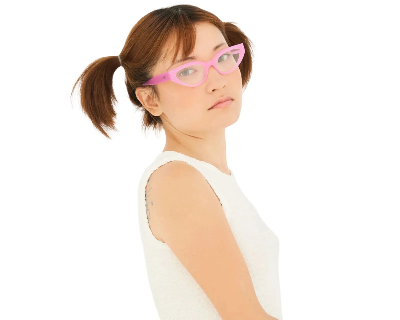 Retrosuperfuture 4XP NUMERO 124 PINK Montature da vista Acetato Rosa Cat Eye - immagine 4