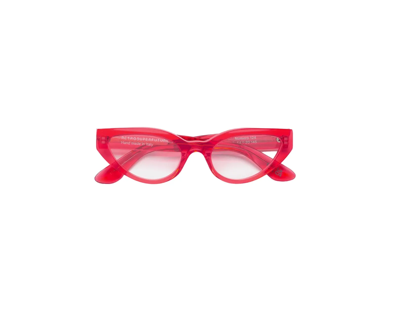 Retrosuperfuture S2B NUMERO 124 LIGHT RED Montature da vista Acetato Rosso Cat Eye - immagine 2