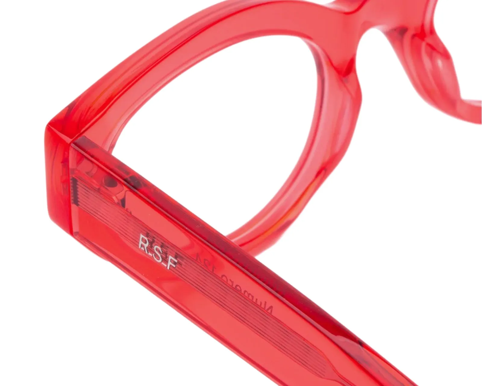 Retrosuperfuture S2B NUMERO 124 LIGHT RED Montature da vista Acetato Rosso Cat Eye - immagine 3