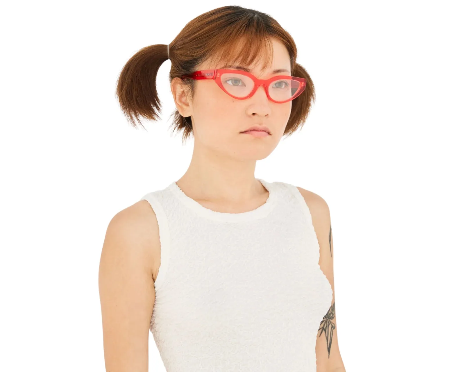Retrosuperfuture S2B NUMERO 124 LIGHT RED Montature da vista Acetato Rosso Cat Eye - immagine 4