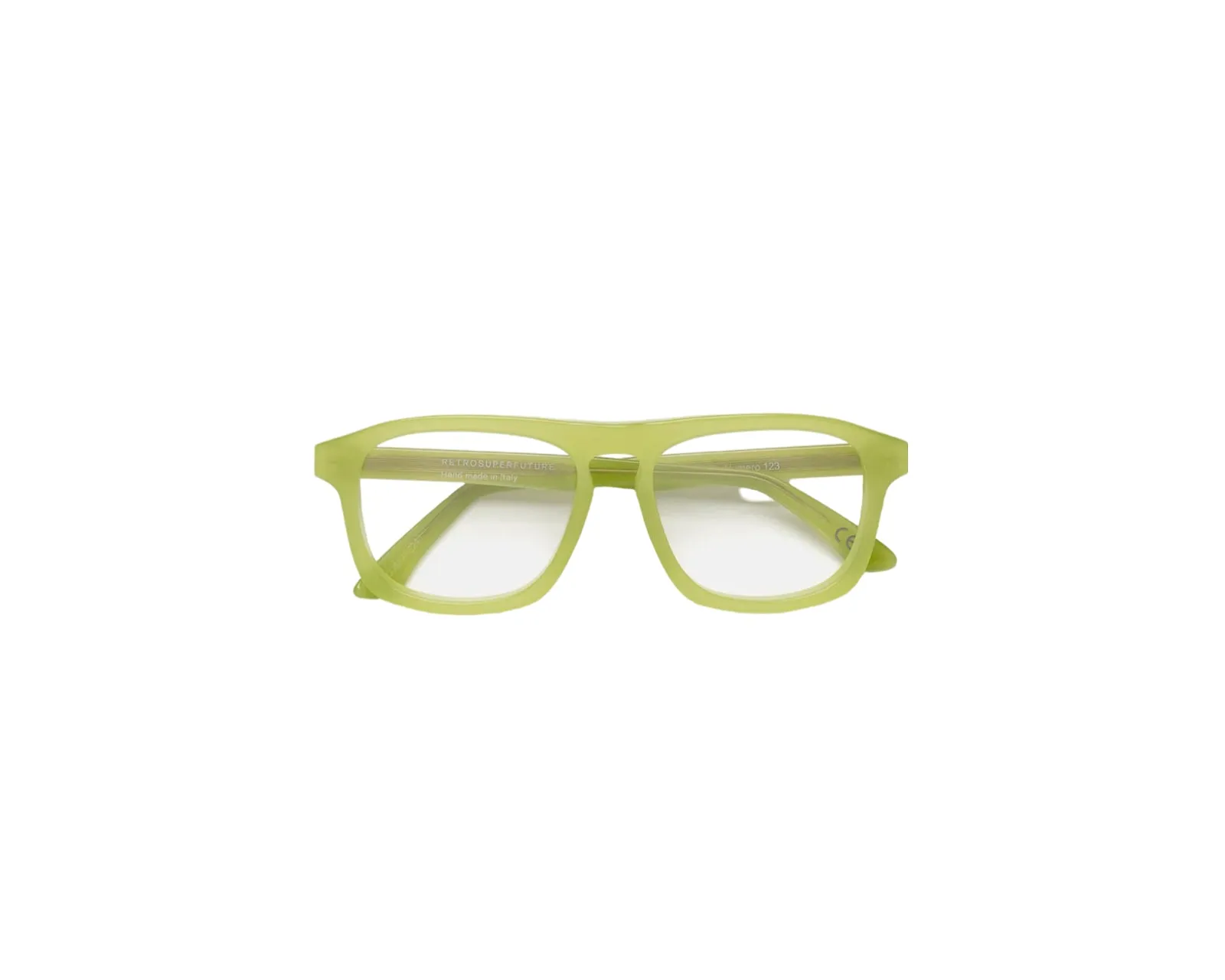 Retrosuperfuture QJ6 NUMERO 123 LIME Montature da vista Acetato Verde Squadrata - immagine 2