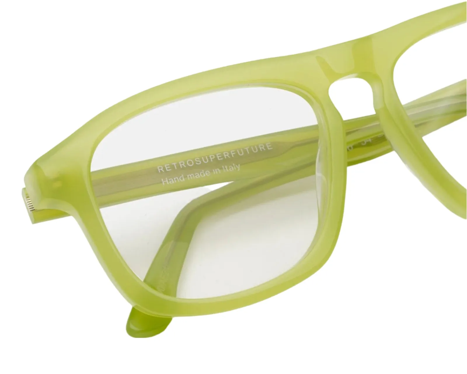 Retrosuperfuture QJ6 NUMERO 123 LIME Montature da vista Acetato Verde Squadrata - immagine 3