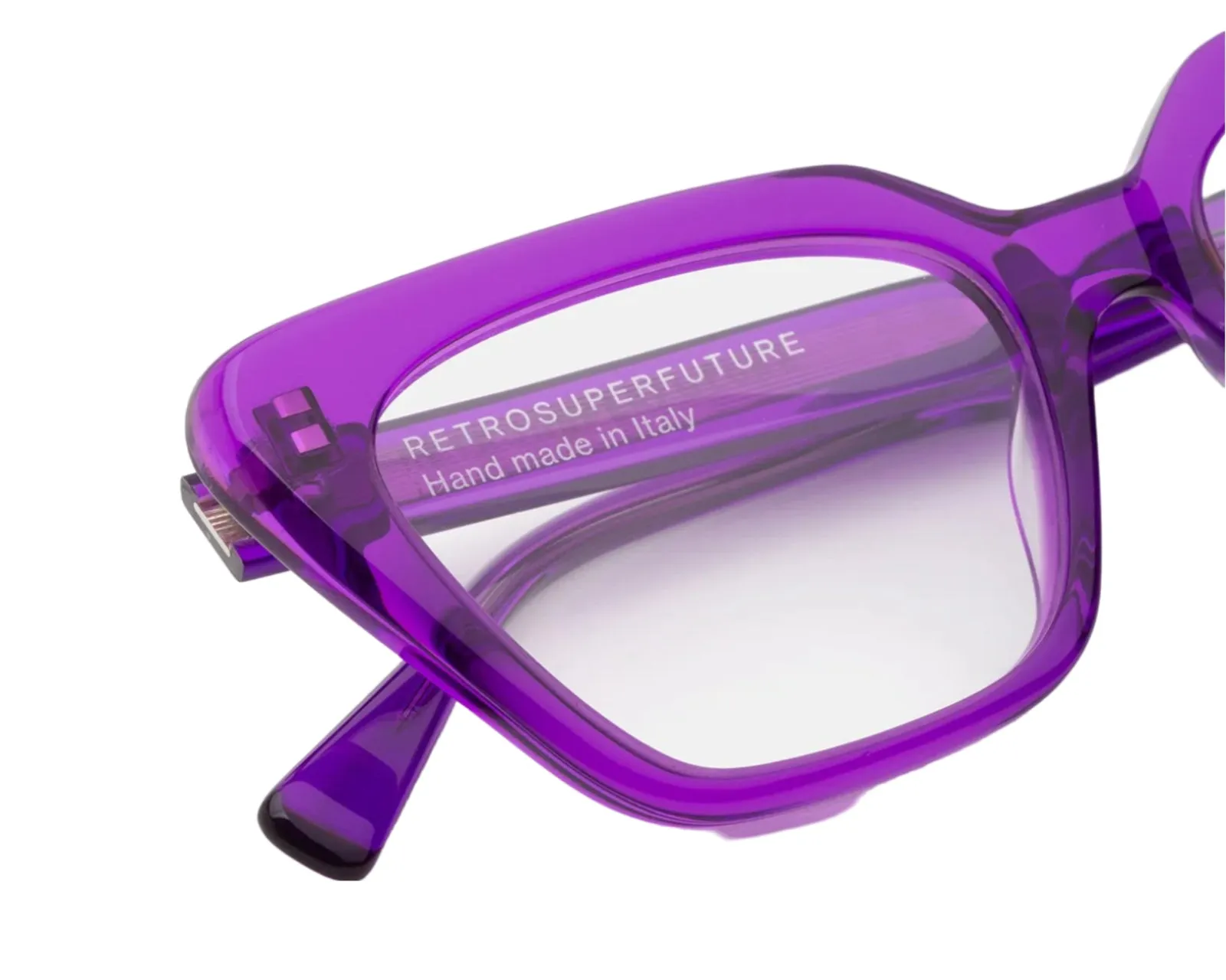 Retrosuperfuture 05S NUMERO 122 PURPLE Montature da vista Acetato Viola Cat Eye - immagine 3