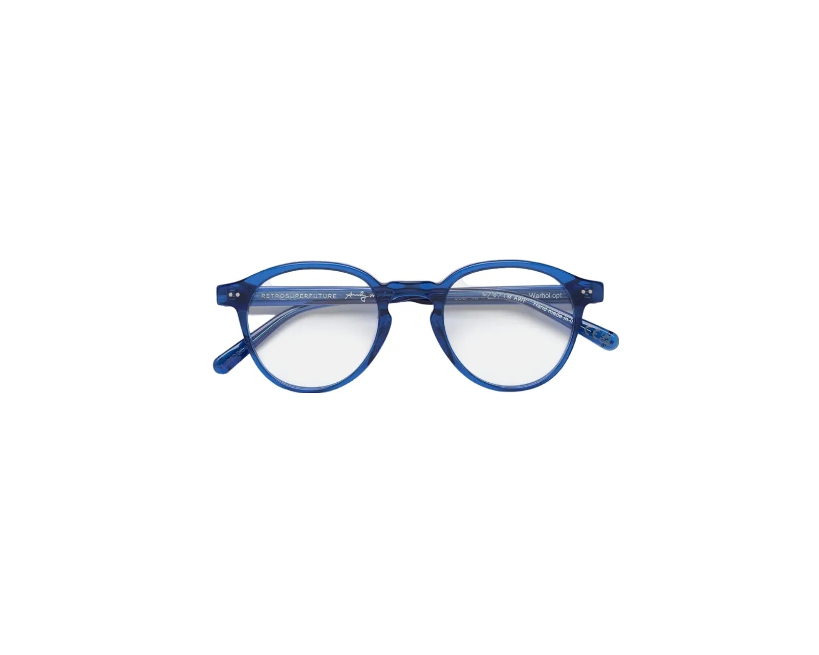Retrosuperfuture 99C THE WARHOL OPTICAL BLUISSIMO Montature da vista Acetato Blu Rotonda - immagine 2