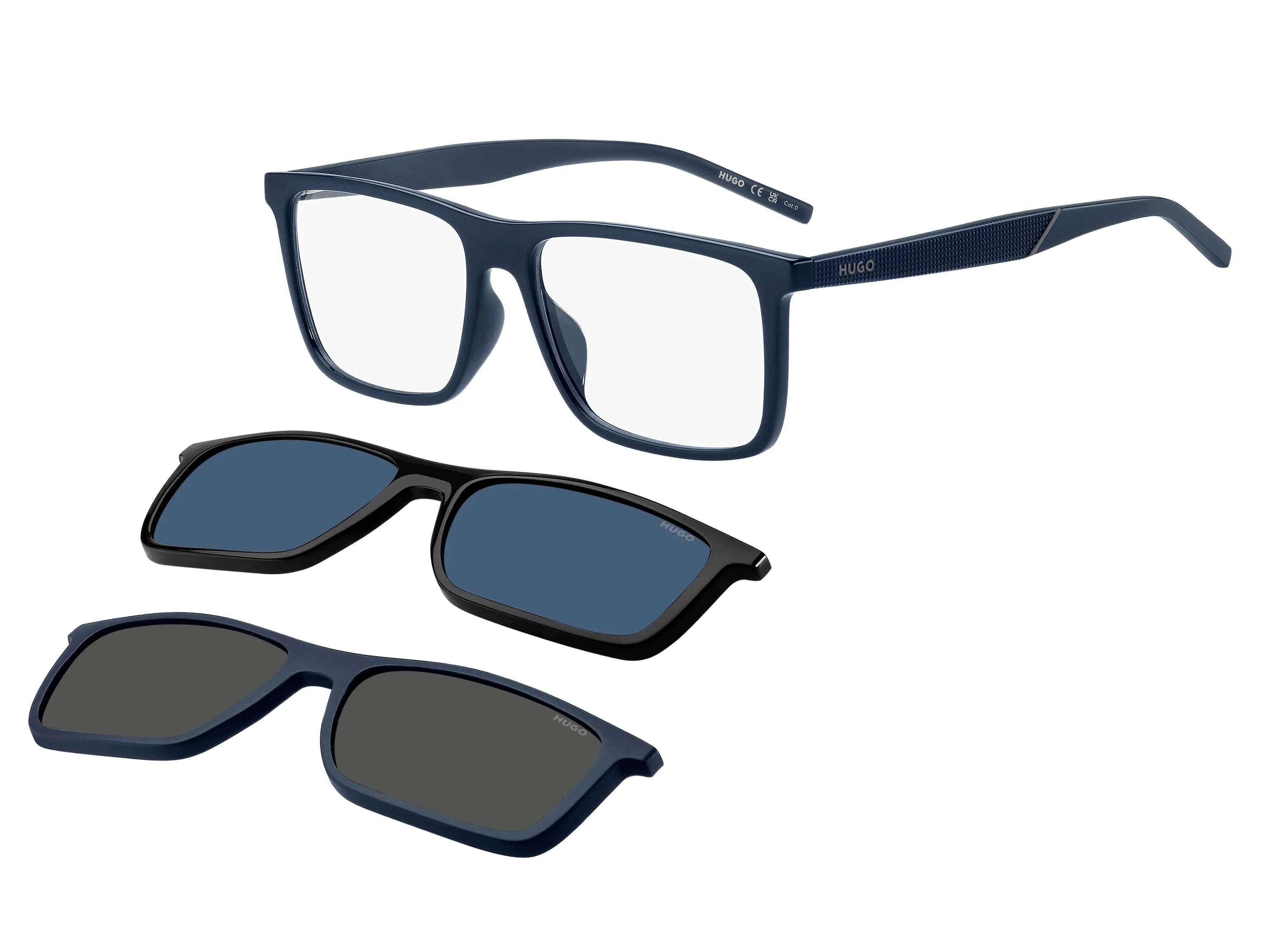 Hugo Boss HG 1331/G/CS2 9N7/99 Occhiali da sole Acetato Blu Trasparente Squadrata Normale - immagine 1