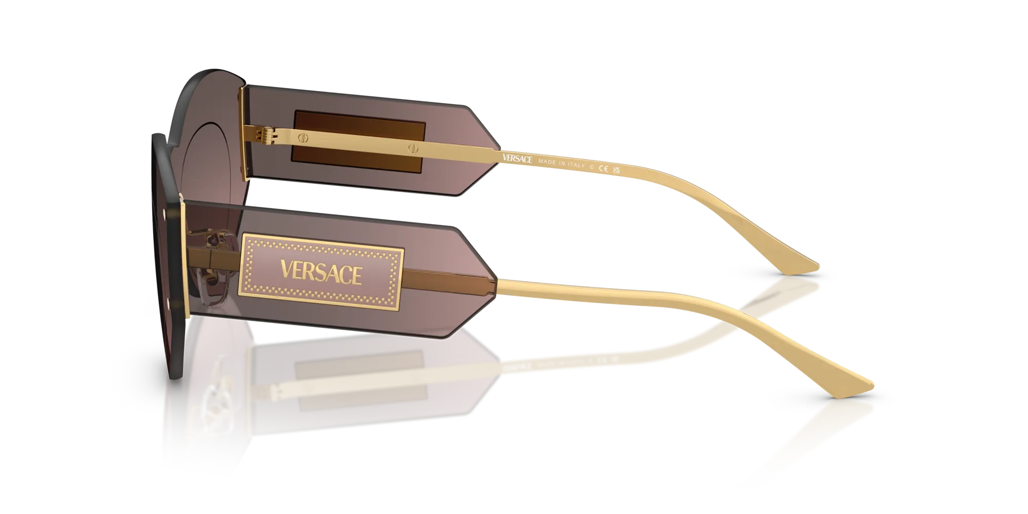 Versace VE2276 100258 Occhiali da sole Metallo Argento Geometrica Normale - immagine 4