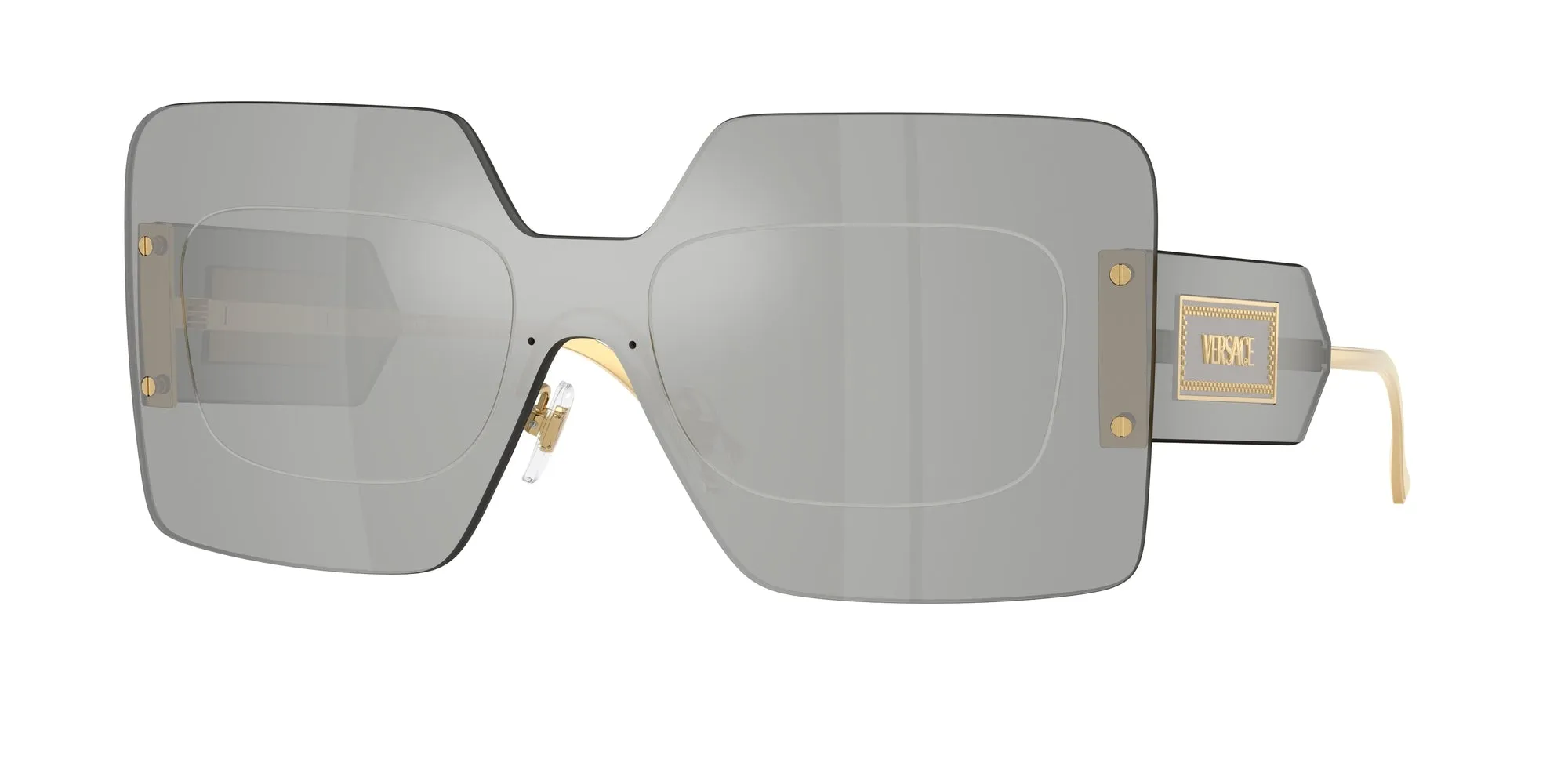 Versace VE2277 10018V Occhiali da sole Metallo Argento Argento Squadrata Normale - immagine 1