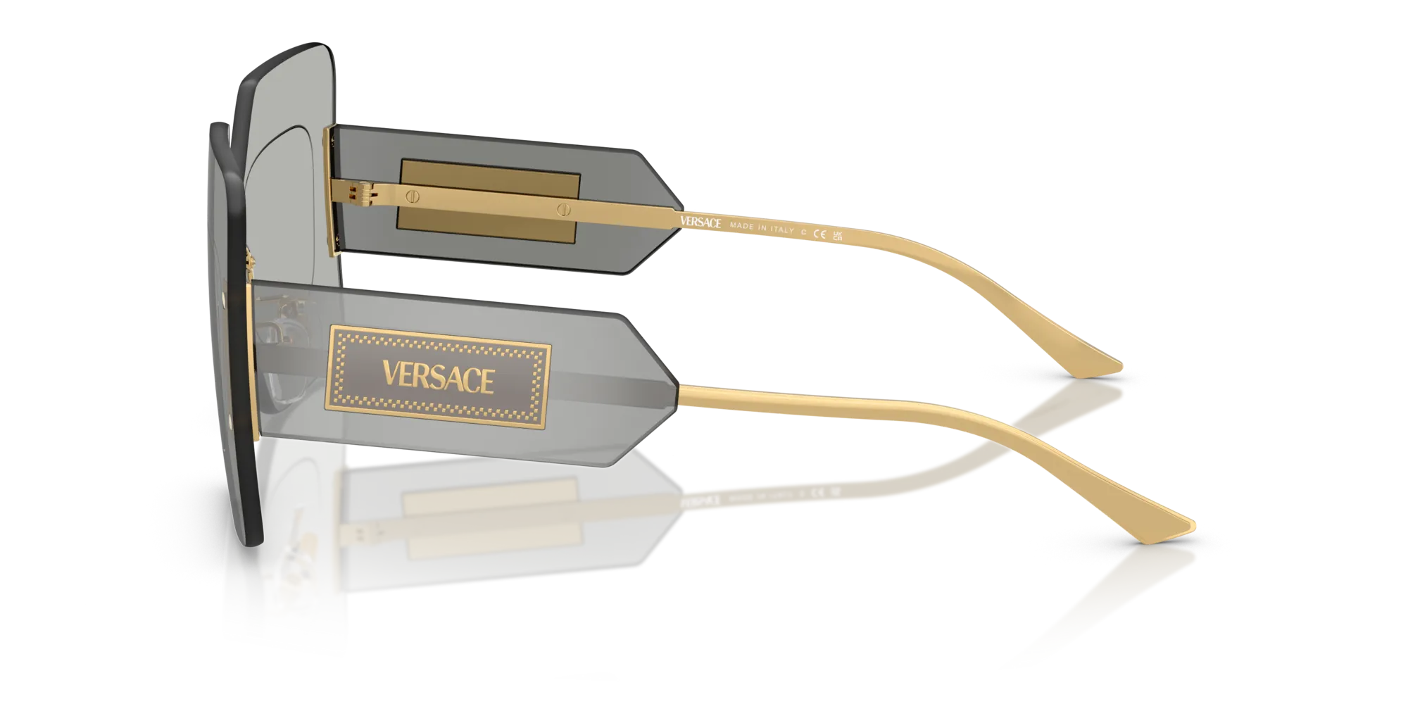 Versace VE2277 10018V Occhiali da sole Metallo Argento Argento Squadrata Normale - immagine 4