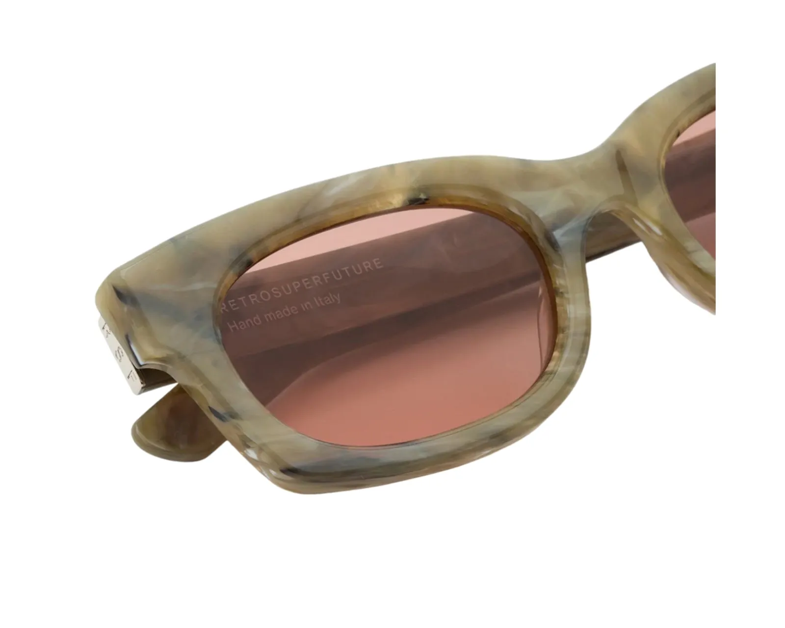 Retrosuperfuture ON5 AMBOS ROCCIA Occhiali da sole Acetato Verde Marrone Squadrata Normale - immagine 3