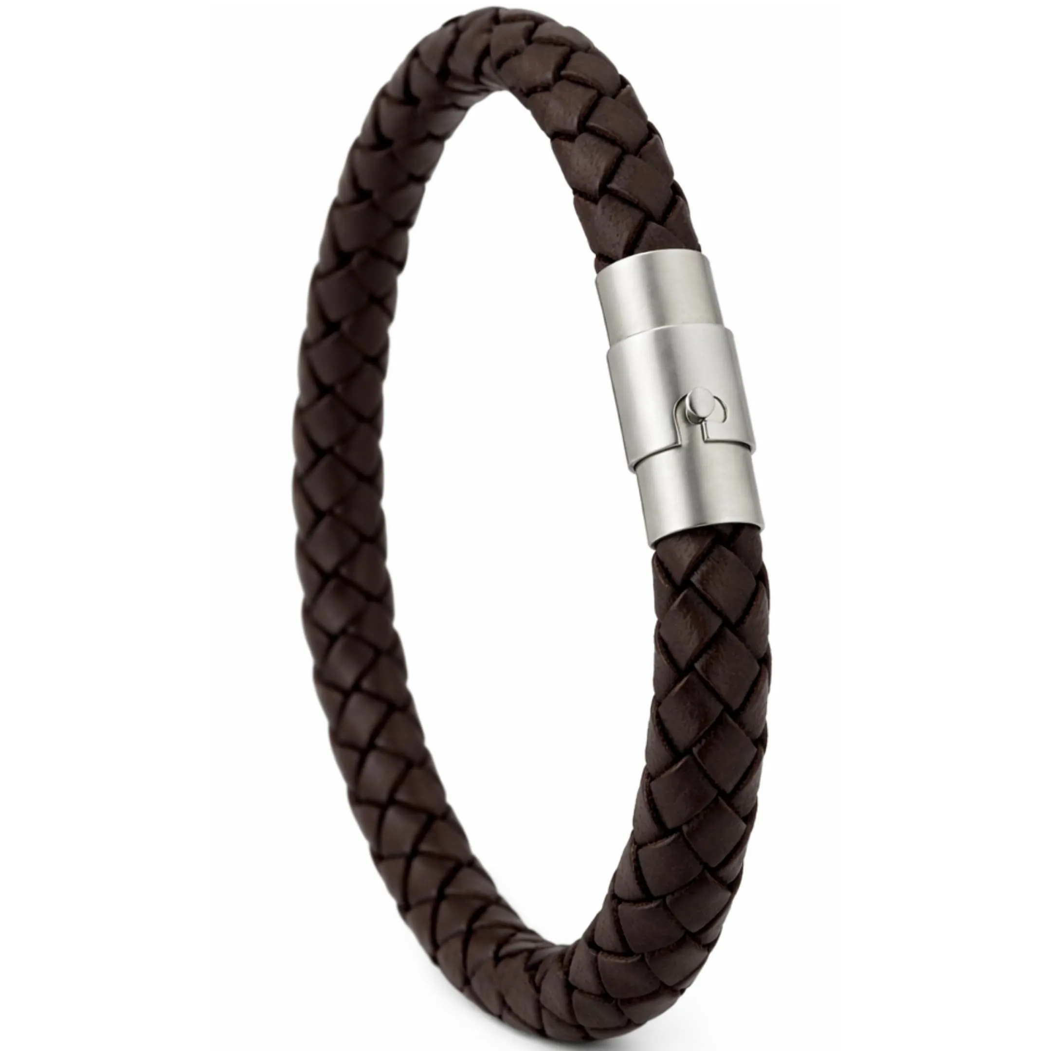 Simaru Bracciale in Pelle Intrecciata: Elegante Motivo con Pelle di Alta Qualità, Prodotto in Germania, Chiusura a Baionetta in Acciaio Inox, Adatto a Uomo e Donna - immagine 1