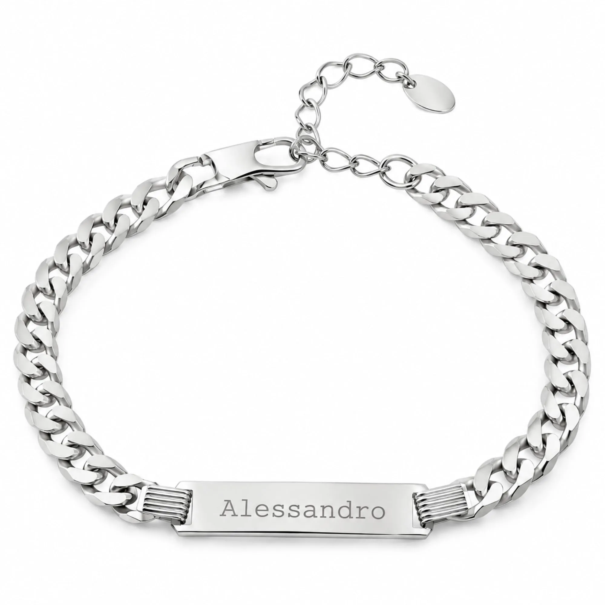 Giuzi Bracciale Uomo Personalizzato Argento 925 con Incisione Fronte Retro - immagine 1