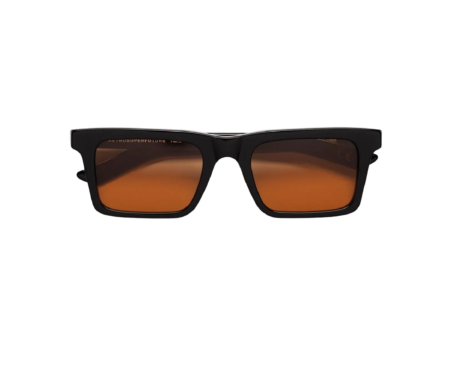 Retrosuperfuture 18E 1968 Refined Occhiali da sole Acetato Nero Marrone Squadrata Normale - immagine 2