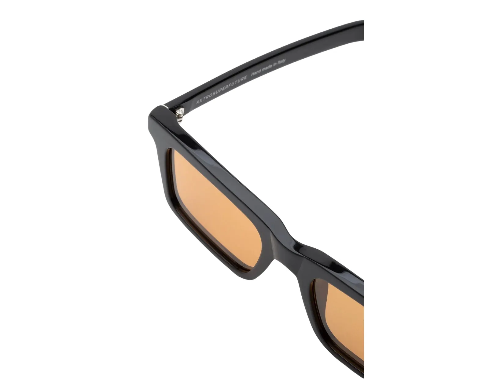 Retrosuperfuture 18E 1968 Refined Occhiali da sole Acetato Nero Marrone Squadrata Normale - immagine 3