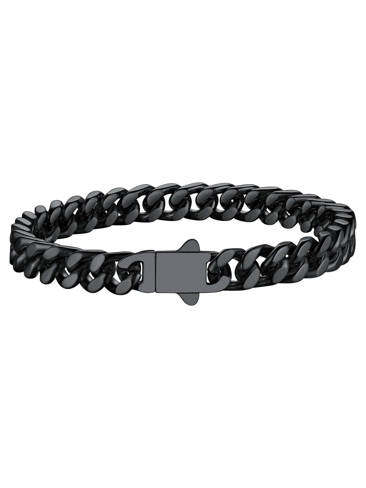 Richsteel Braccialetto a catena a maglie cubane di qualità Miami per uomini e donne, in acciaio inox, larghezza 5/7/9/12 mm, confezione regalo - immagine 1
