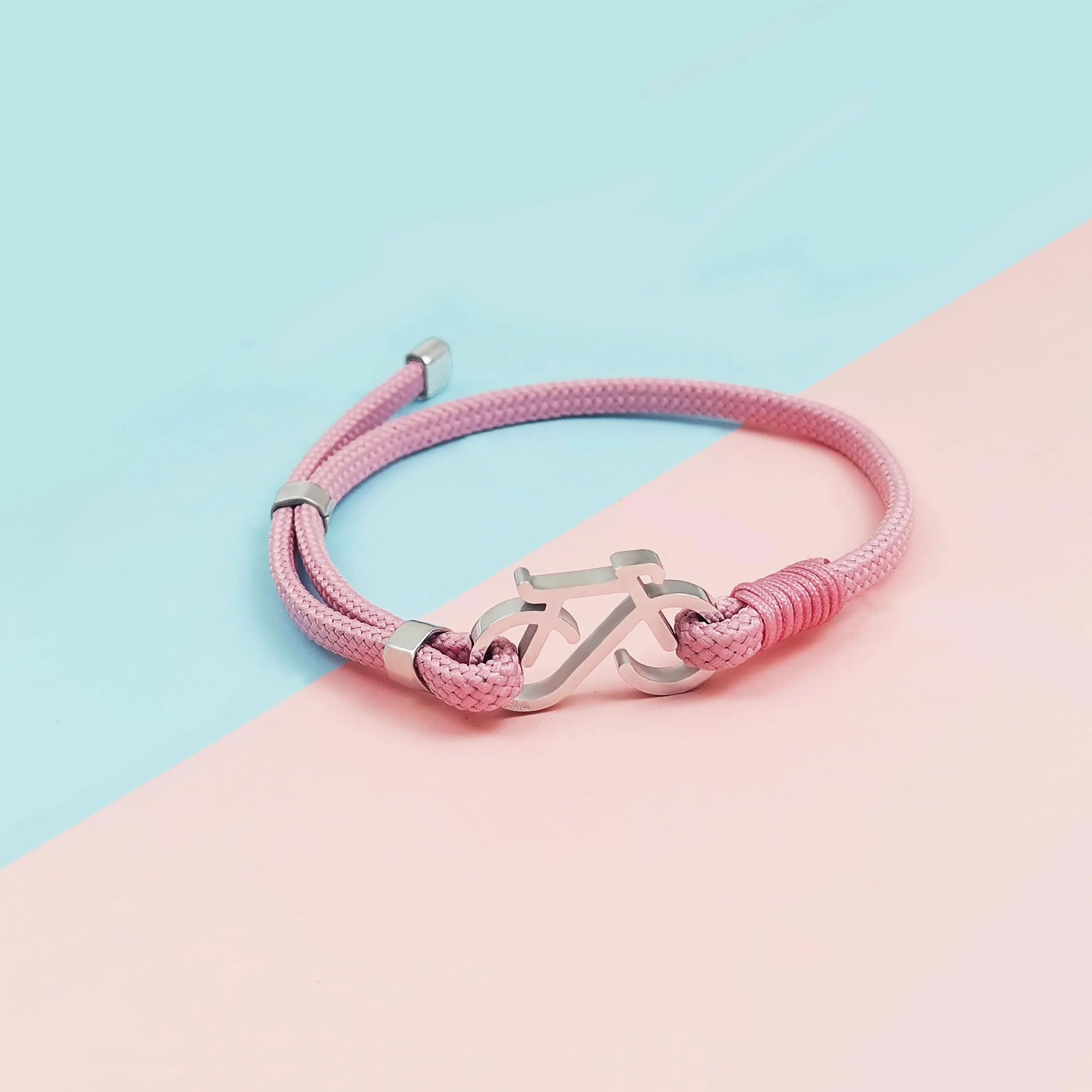 Aloha Bracciale Bici Corsa Gravel Bike Mountain Bike Idea regalo Uomo Donna Regolabile Acciaio (Rosa) - immagine 4