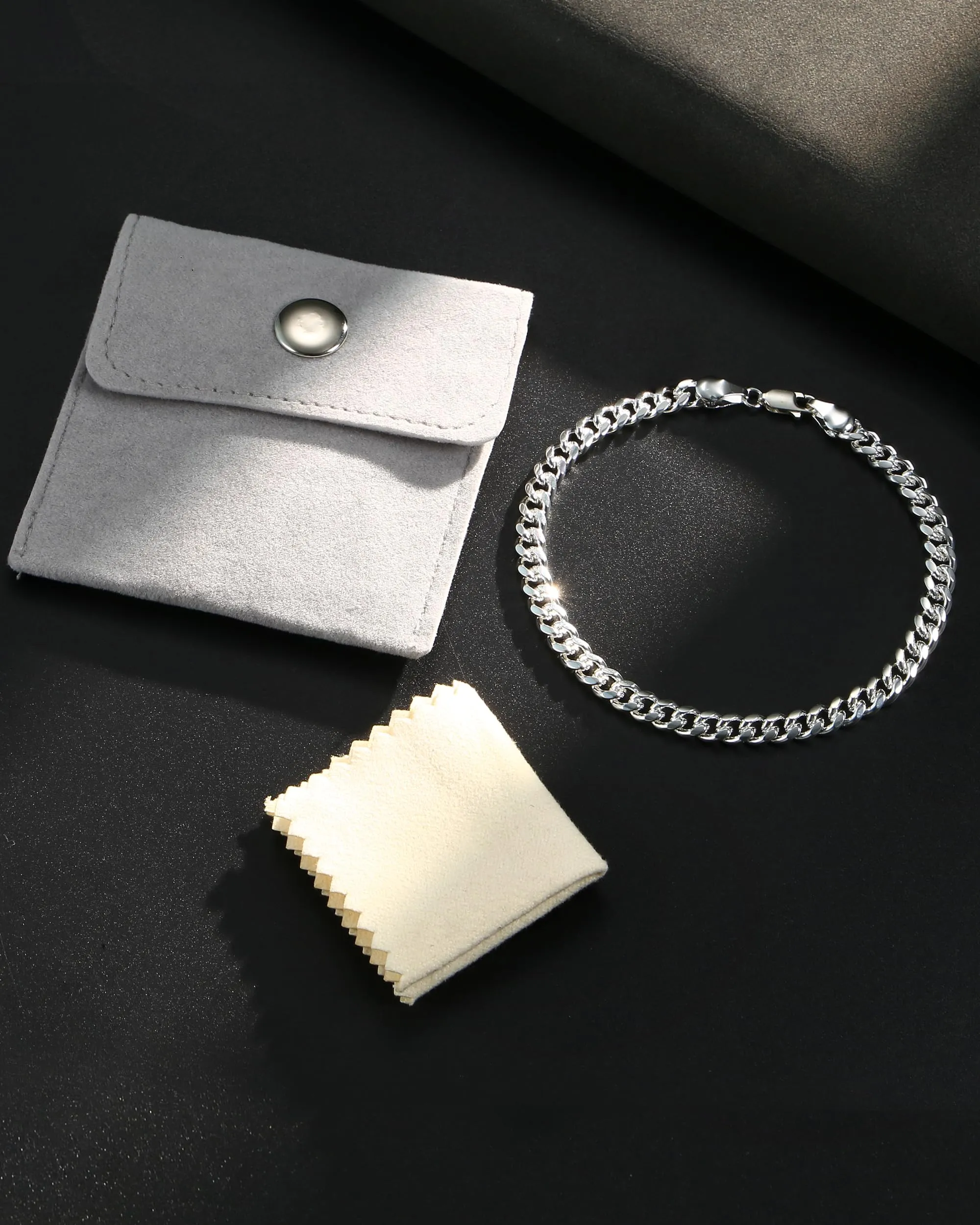 YADOCA Bracciale Uomo con Chiusura in Argento 925, Catena Placcata Argento - immagine 7