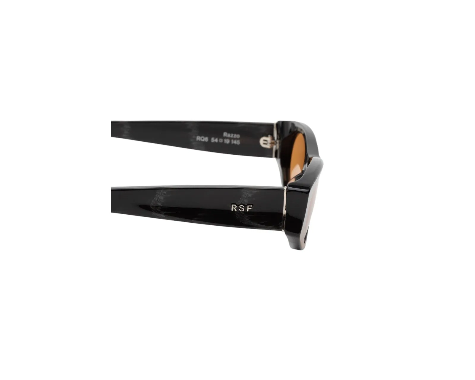 Retrosuperfuture RQ6 RAZZO FIAMMATO Occhiali da sole Acetato Nero Arancione Geometrica Normale - immagine 3