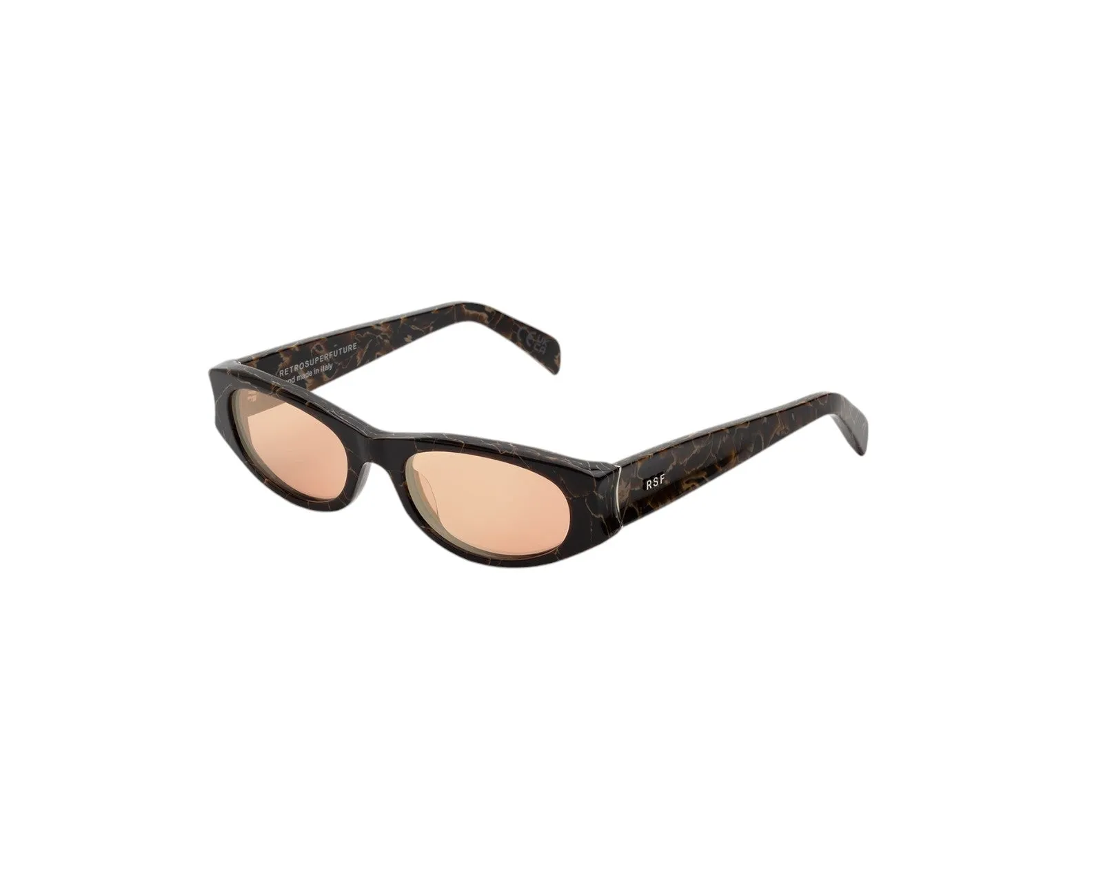 Retrosuperfuture LS3 RAZZO BROWN MARBLE Occhiali da sole Acetato Marrone Rosa Geometrica Normale - immagine 1