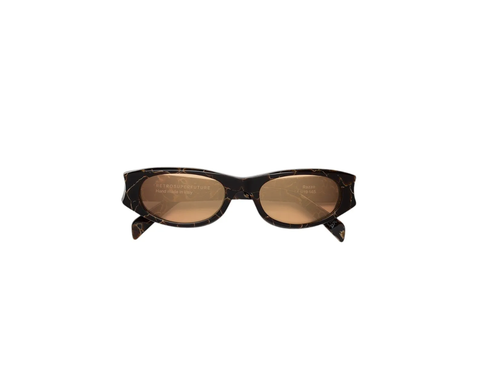 Retrosuperfuture LS3 RAZZO BROWN MARBLE Occhiali da sole Acetato Marrone Rosa Geometrica Normale - immagine 2
