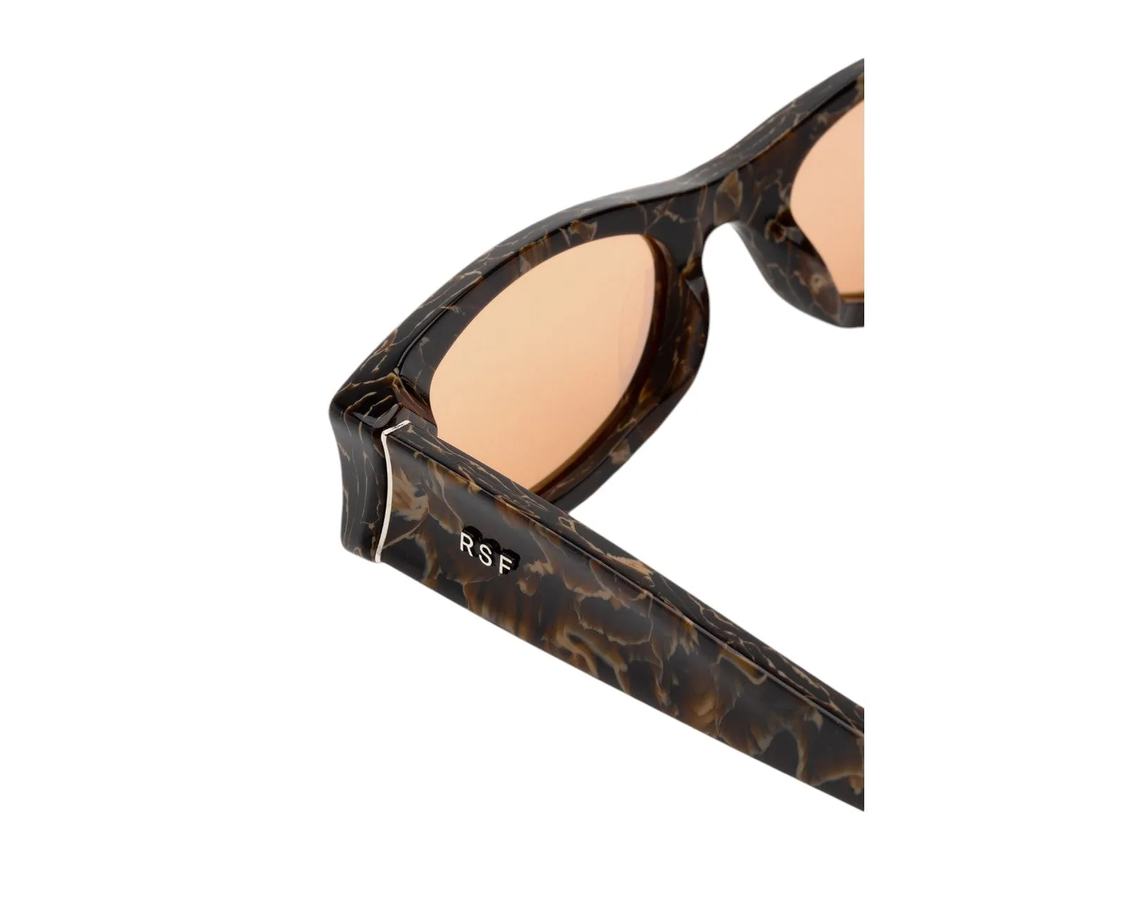 Retrosuperfuture LS3 RAZZO BROWN MARBLE Occhiali da sole Acetato Marrone Rosa Geometrica Normale - immagine 3