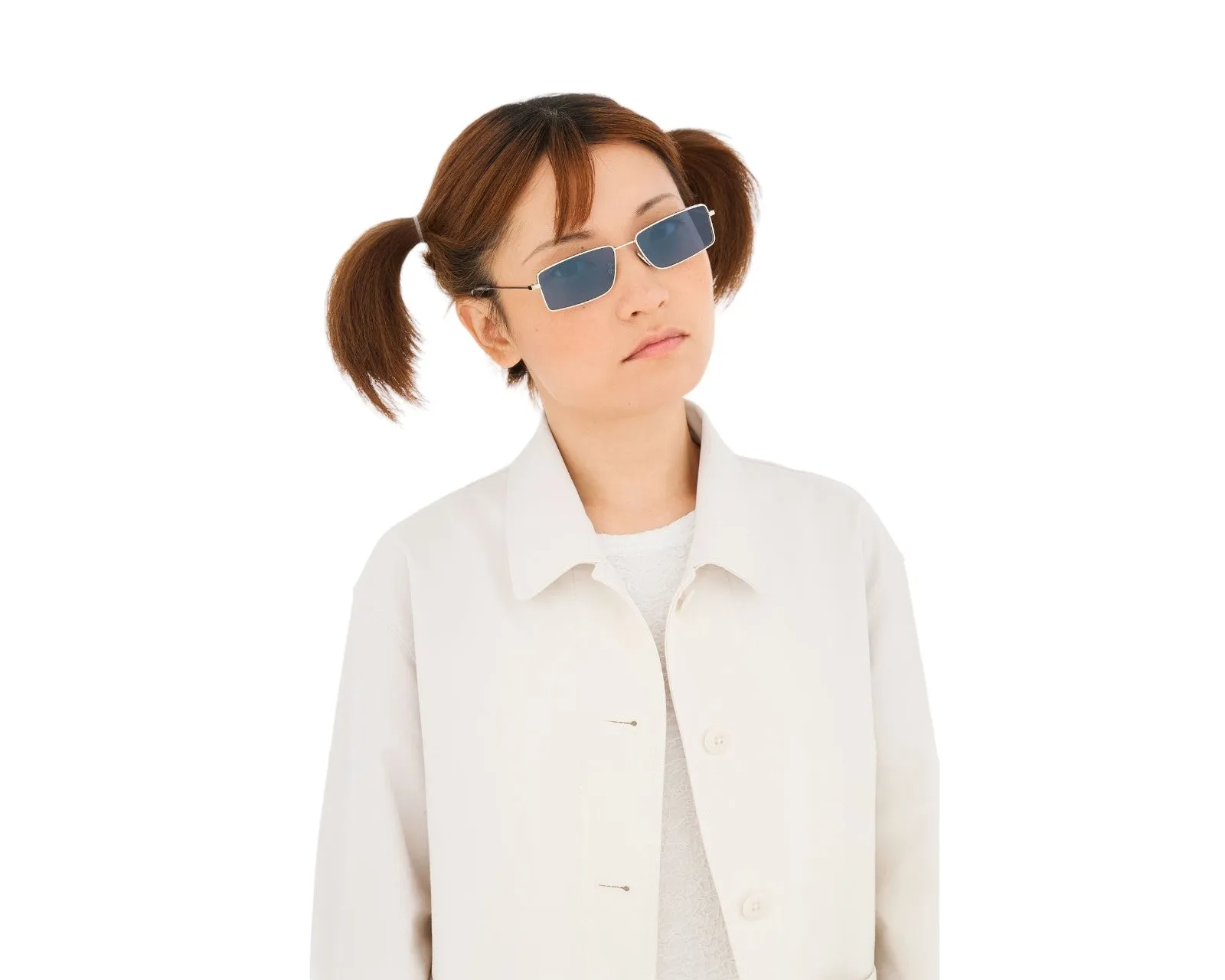 Retrosuperfuture 9K0 CHOPPER LIGHT BLUE Occhiali da sole Metallo Argento Blu Squadrata Normale - immagine 4