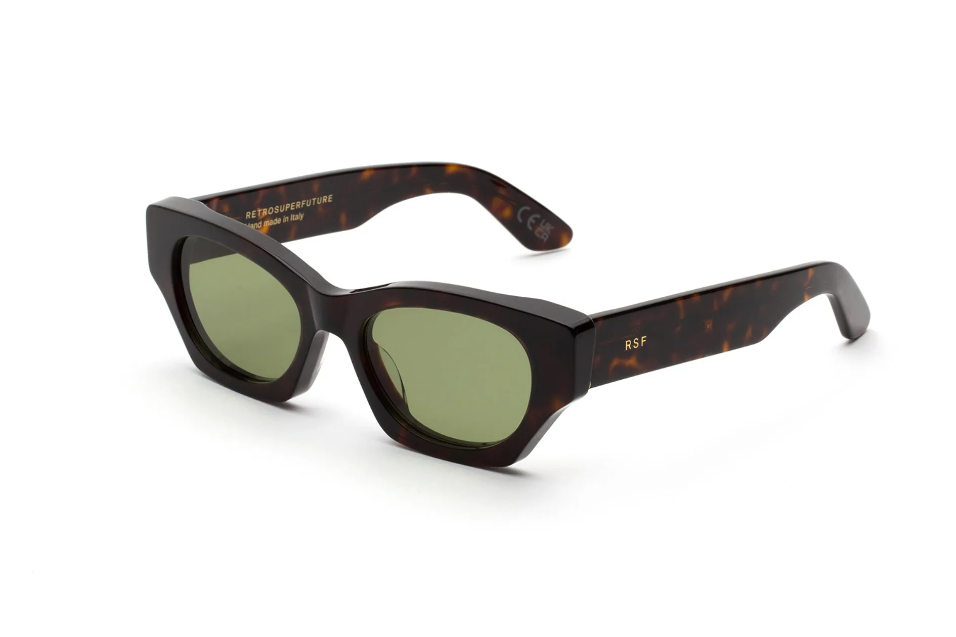 Retrosuperfuture FD0 TONO 3627 Occhiali da sole Acetato Havana Verde Cat Eye Normale - immagine 1