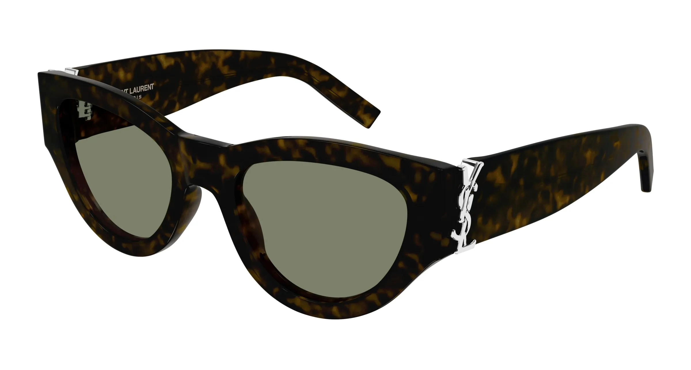 SAINT LAURENT SL M94 008 Occhiali da sole Acetato Havana Verde Cat Eye - immagine 1